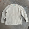 1980’s Trag Knitwear Cream Wool Fisherman Aran Sweater Medium