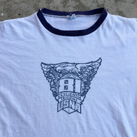 1980’s US Naval Academy Champion Blue Bar Water Print Ringer T-Shirt Medium