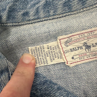 1990’s Polo Ralph Lauren Type 1 Style Pleated Denim Jacket Medium
