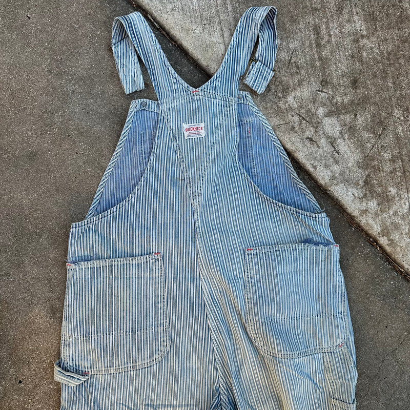 1950’s Thrashed Anthony’s Buckhide Hickory Stripe Overalls 38” Waist ...