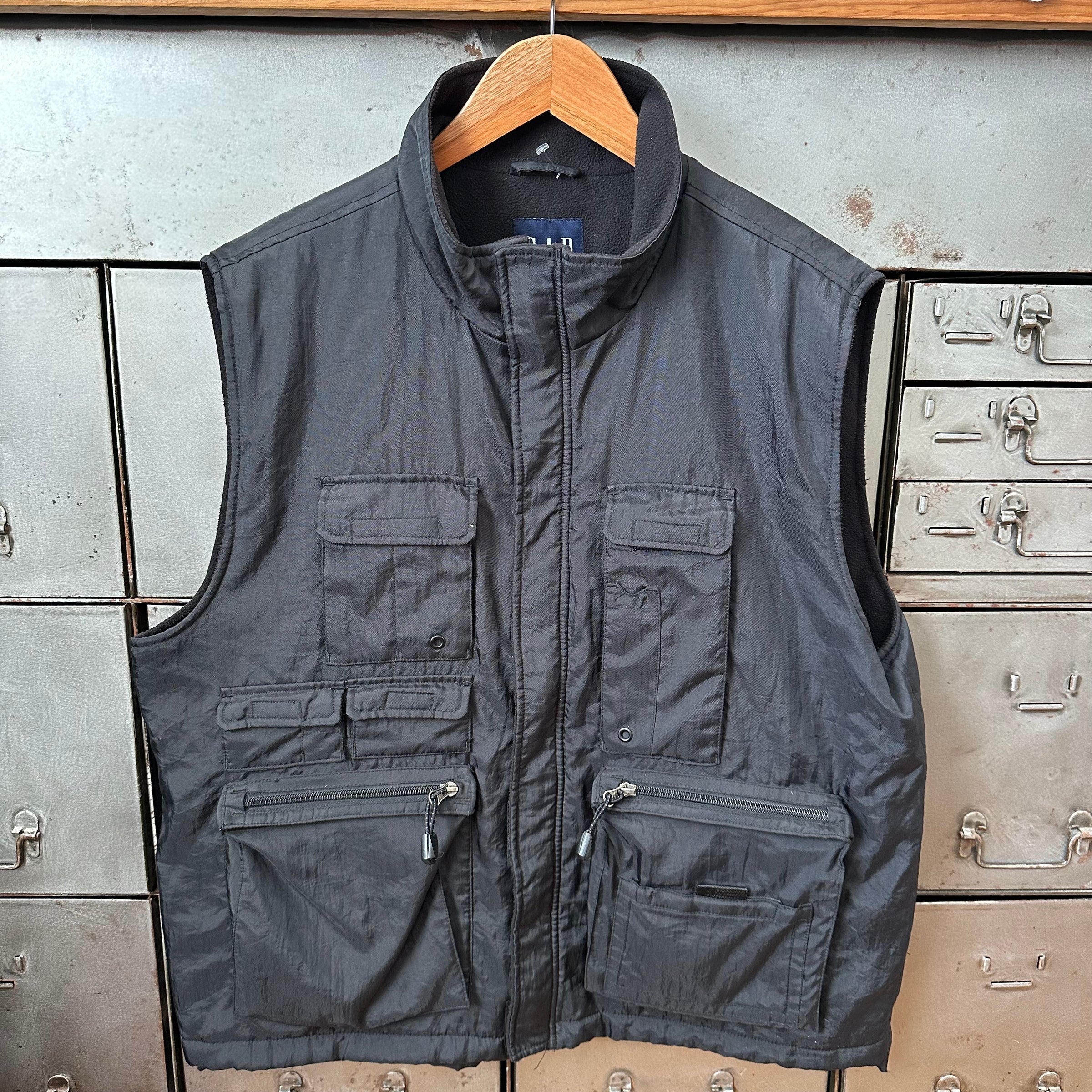 1990’s/Y2k Gap Fleece Lined Nylon Vest Large