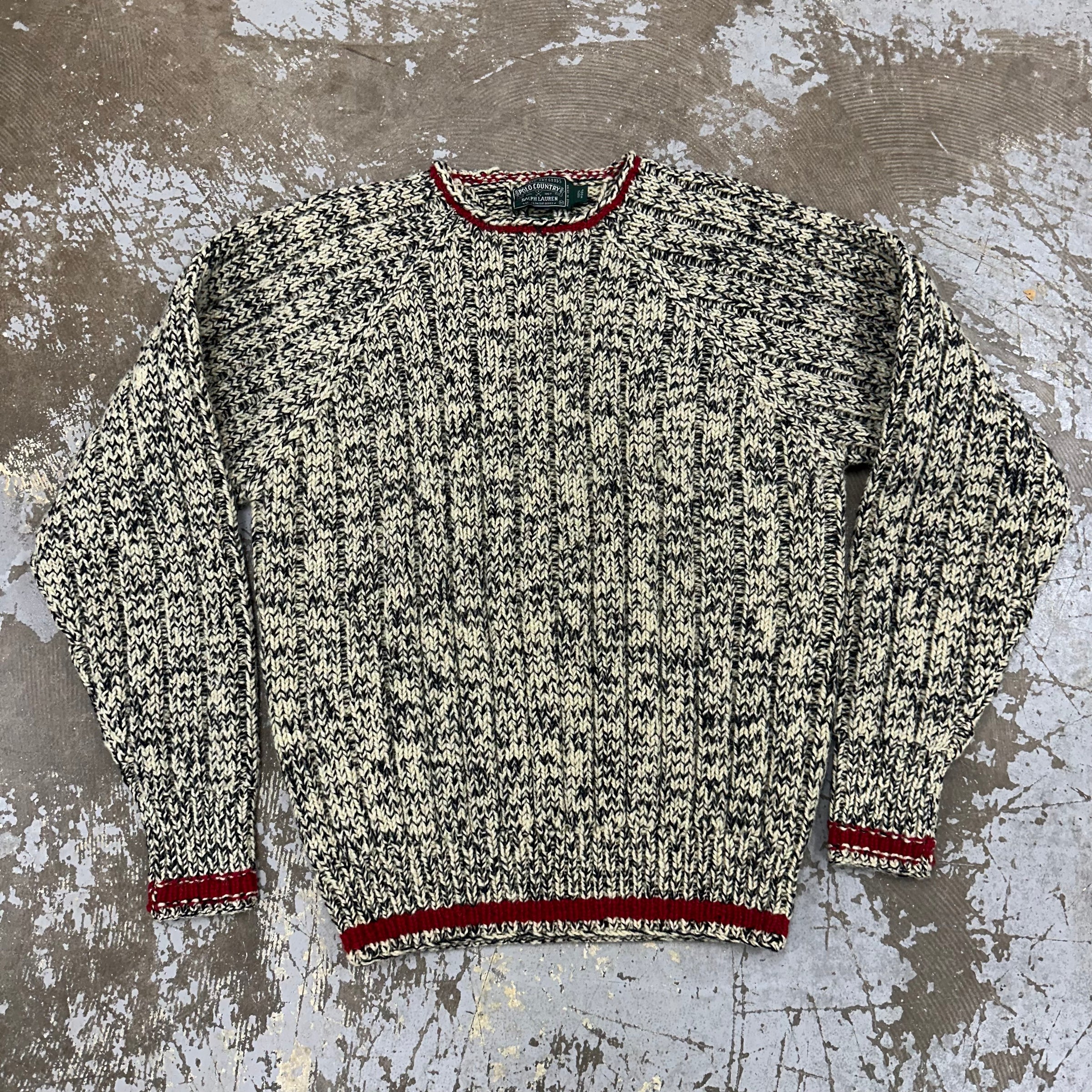 1990’s Polo Country Hand Knit Wool Sweater Medium