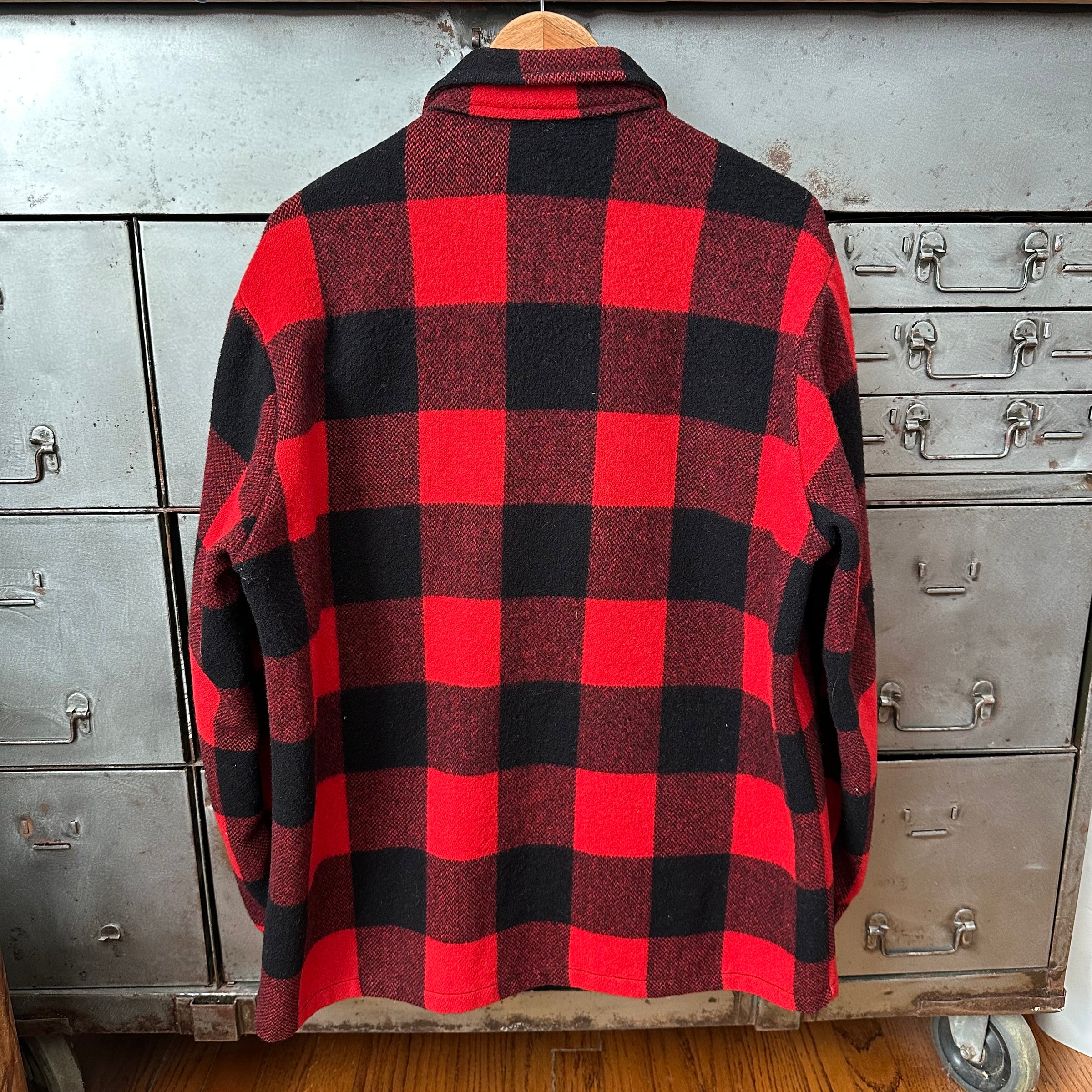 1950’s/60’s Buffalo Plaid Wool D-Pocket Jacket Large