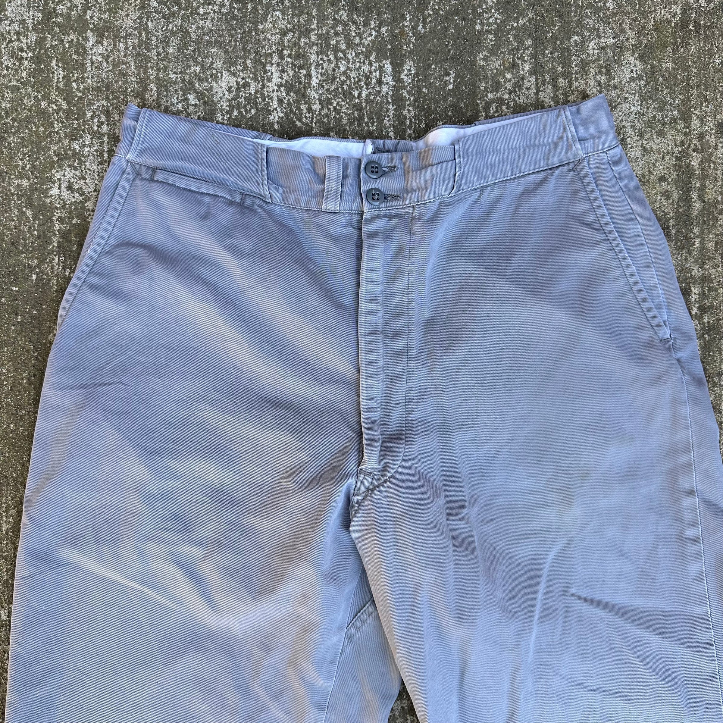 1960’s Tuf Nut Double Button Grey Cotton Work Pants 32” Waist