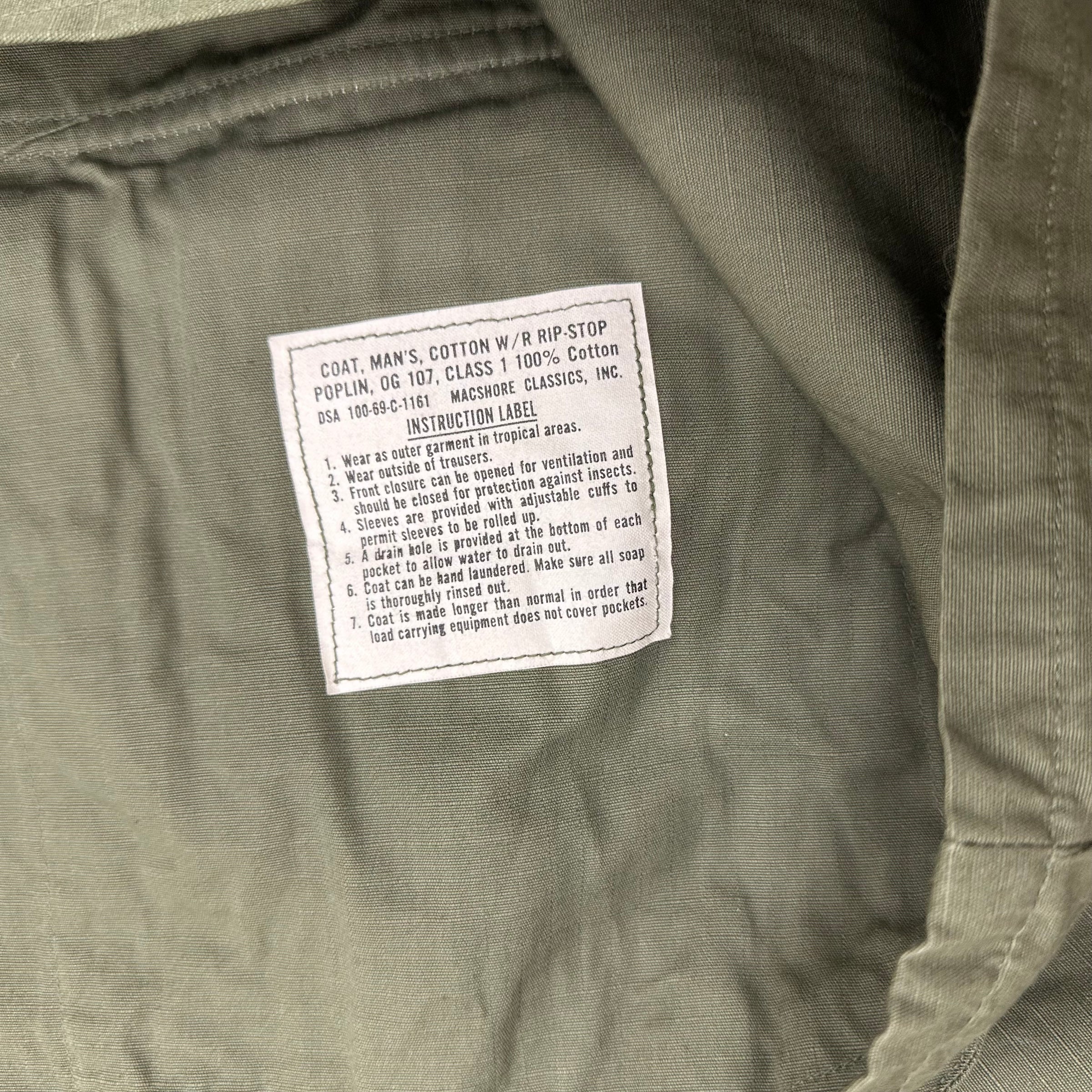 1960’s Deadstock Vietnam War Ripstop Jungle Jacket Small Short