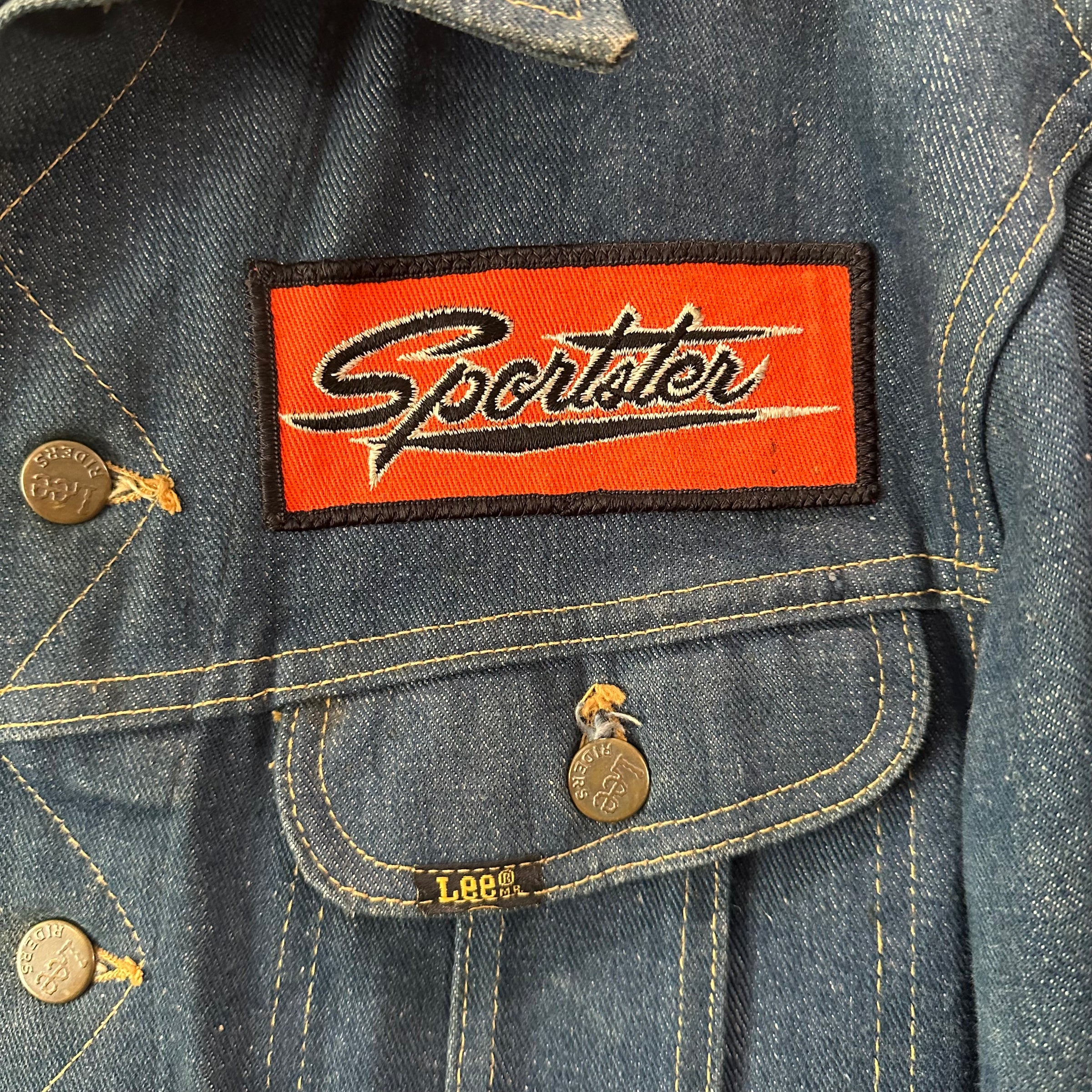 1970’s Deadstock/Mint Lee 101J Denim Jacket With Harley Davidson Patches
