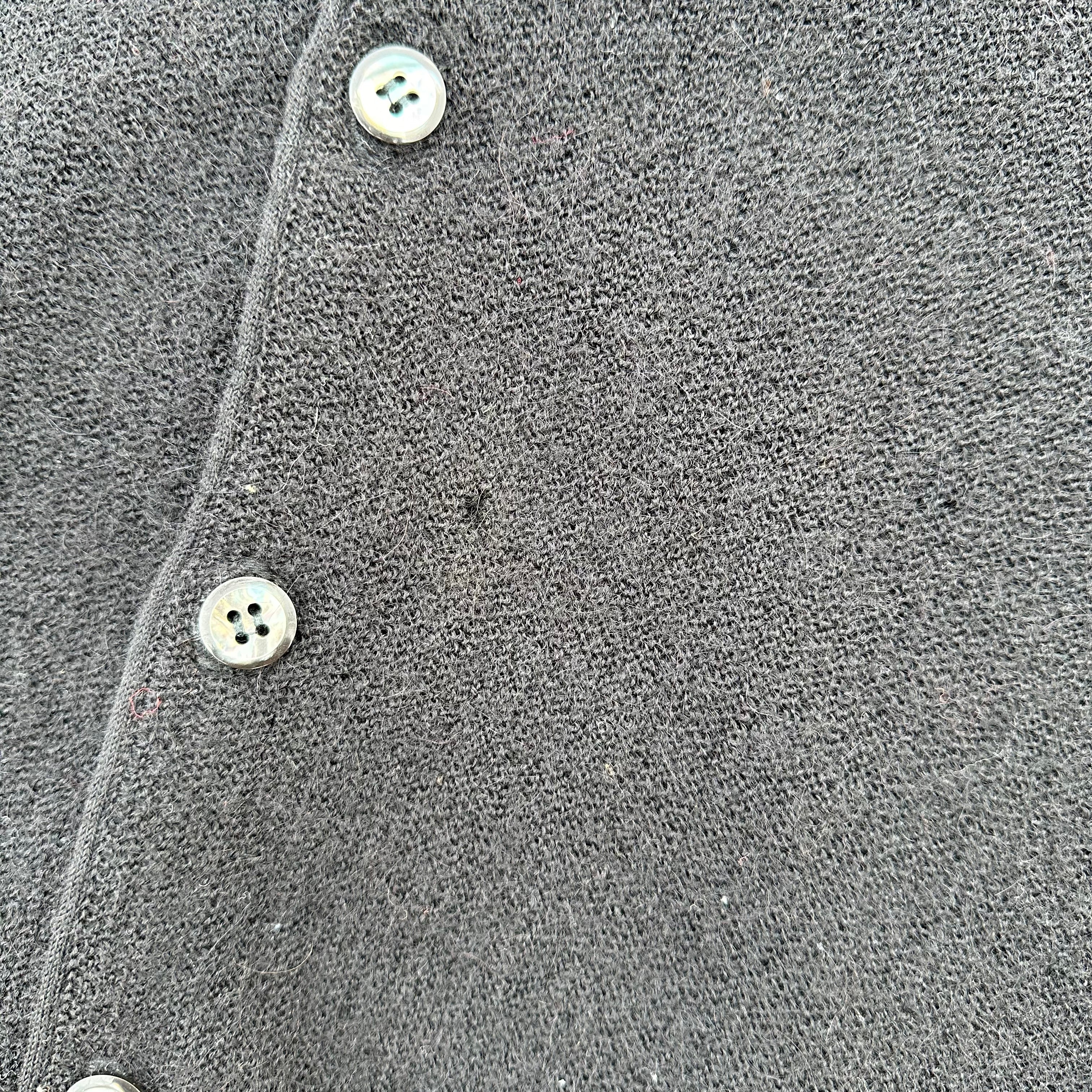 1960's Arnold Palmer Robert Bruce Black Alpaca Cardigan Sweater