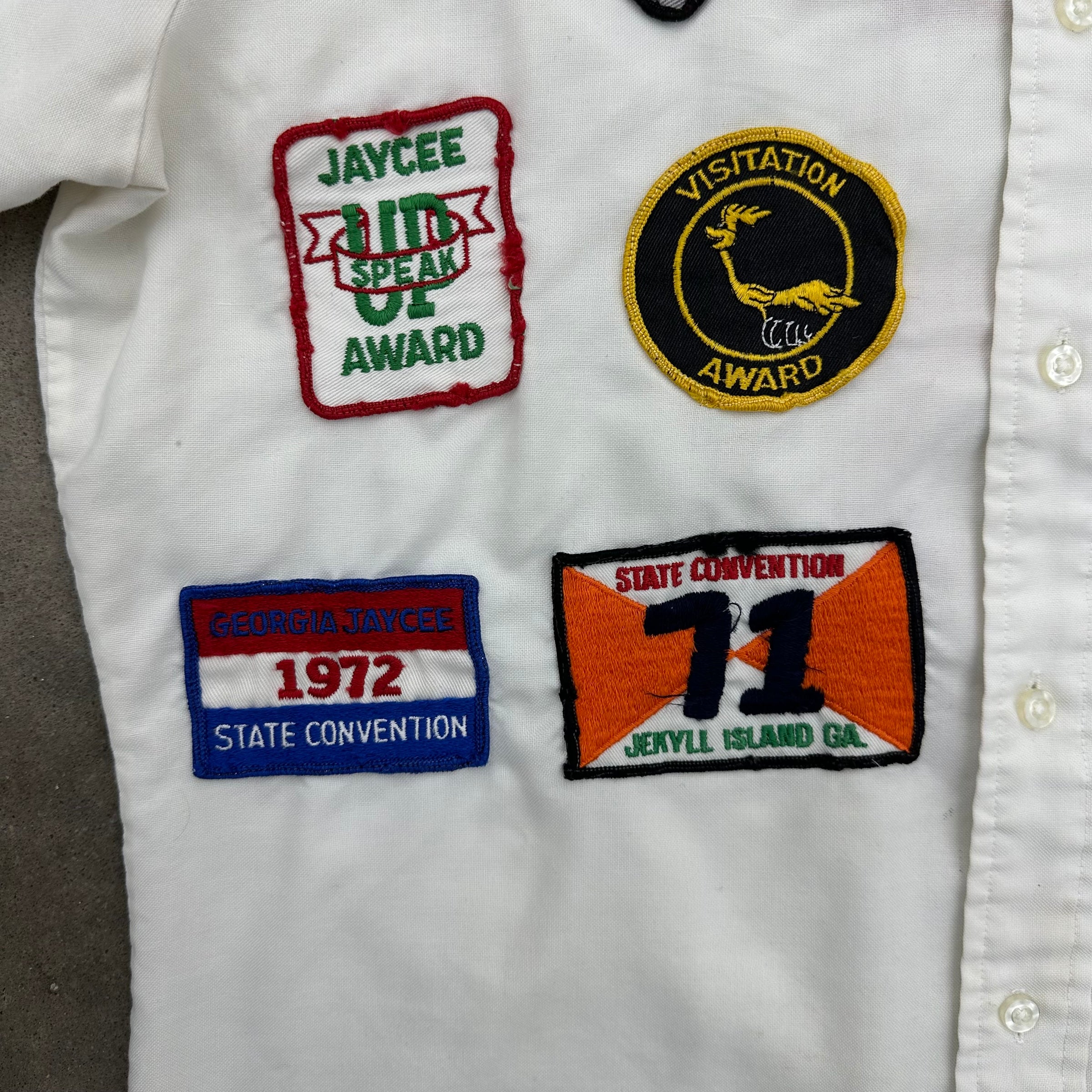 1970’s Patched Georgia Jaycees Button Down Shirt Large