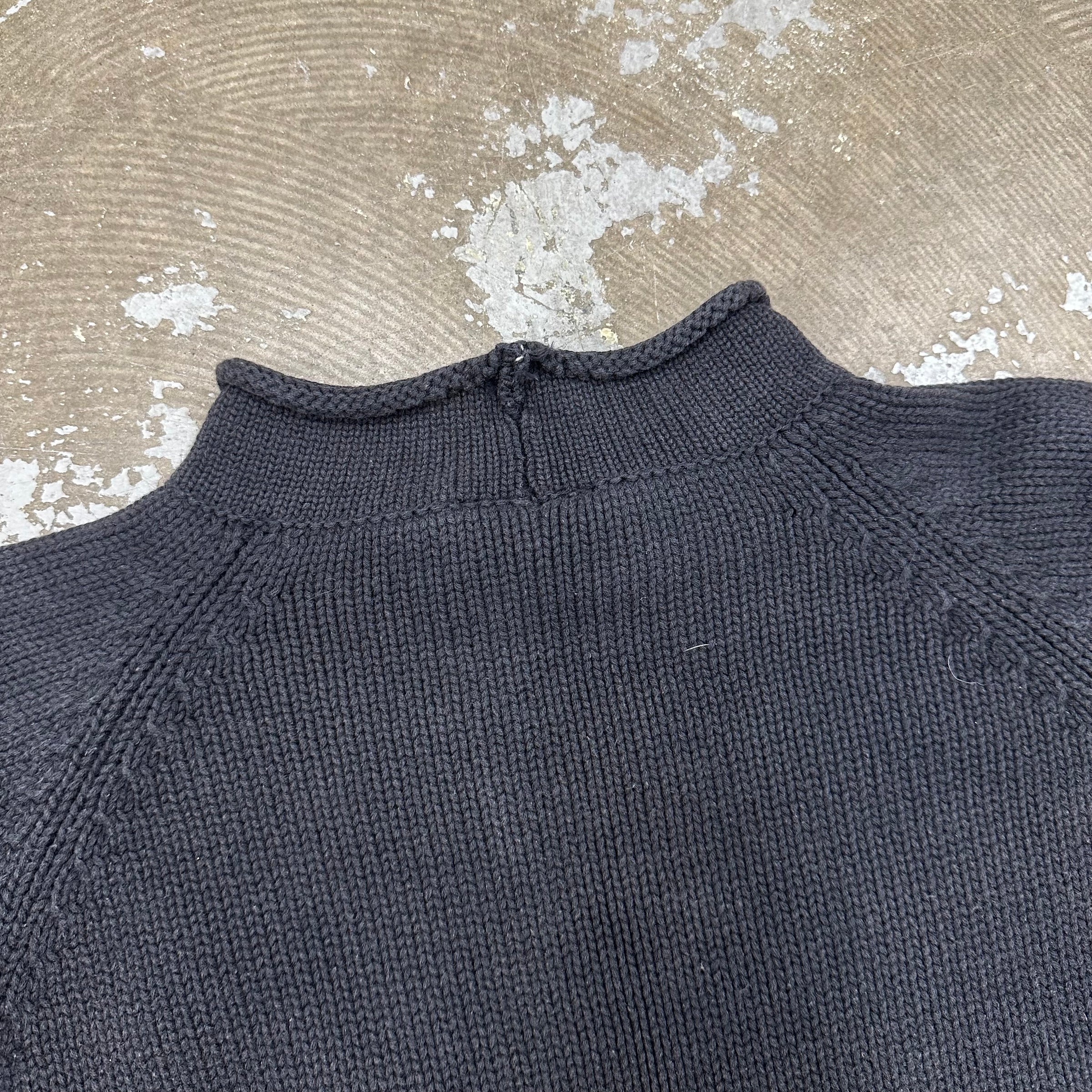 1990’s J Crew Black Cotton Roll Neck Sweater XL