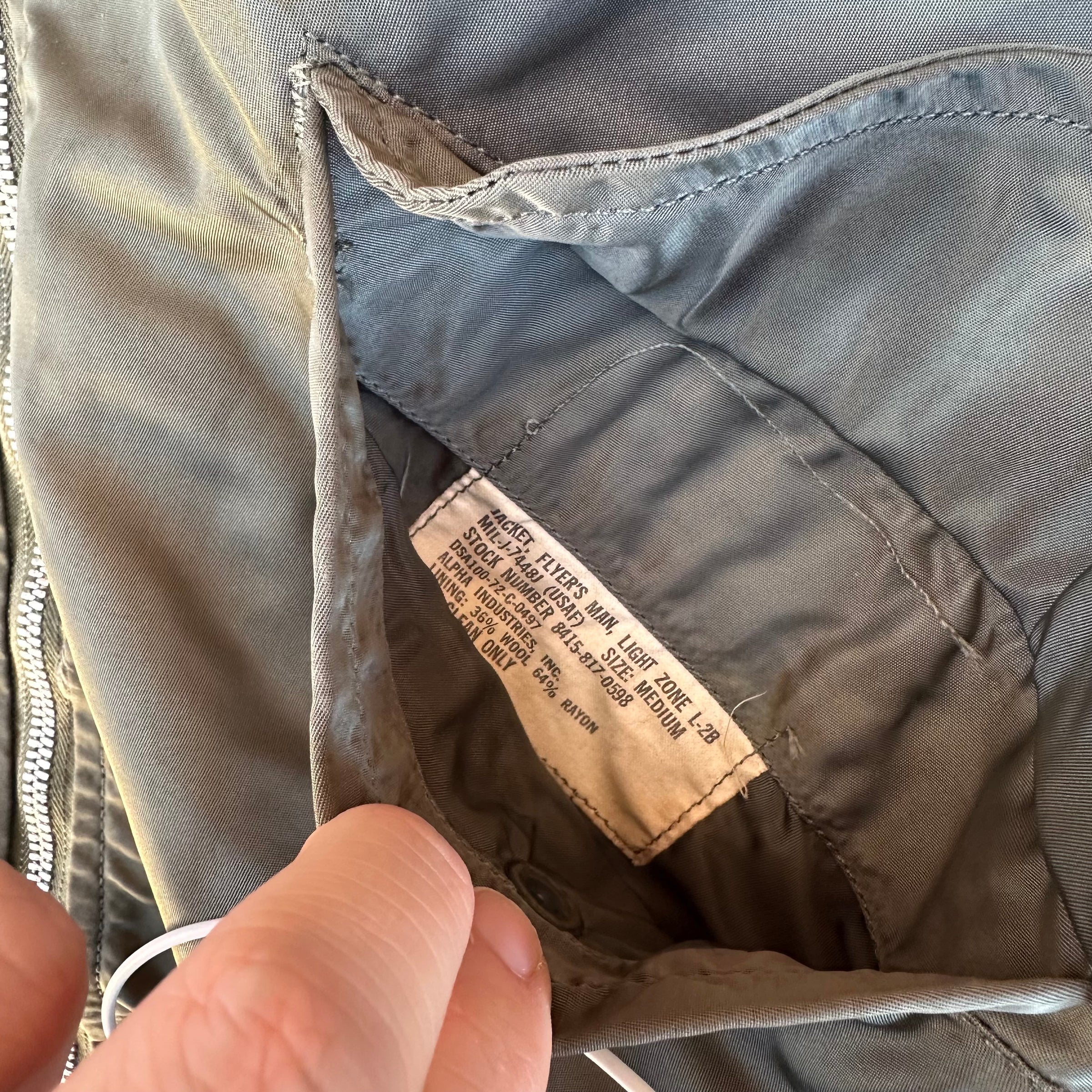 1970’s USAF L-2B Flight Jacket Medium