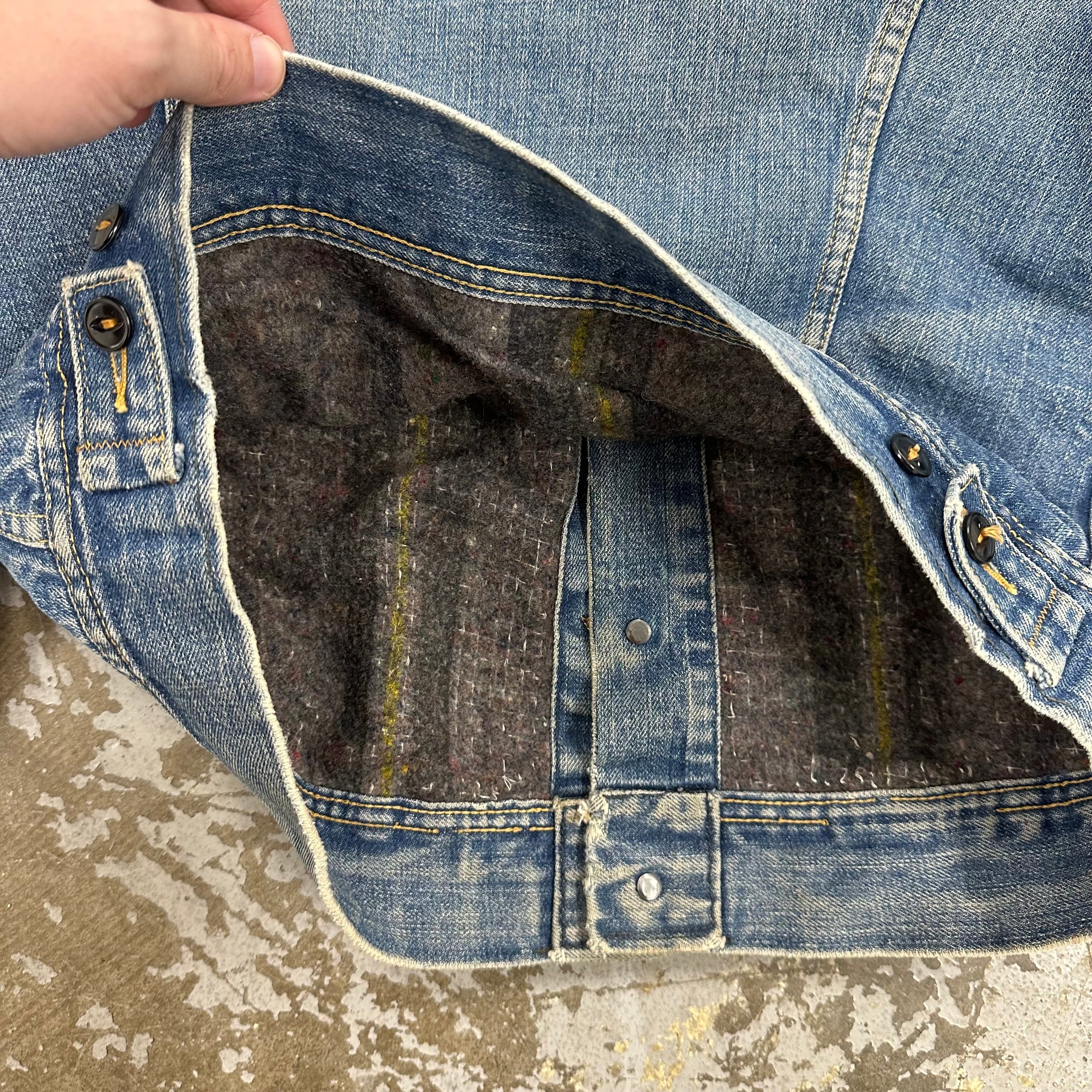 1970’s Lee Storm Rider Blanket Lined Denim Jacket 23” Chest