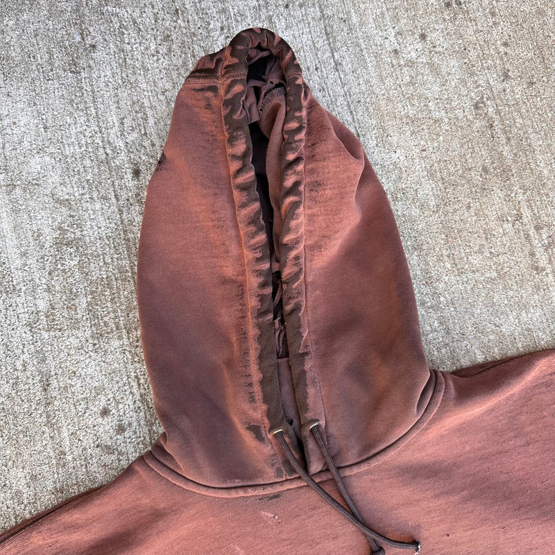 1990’s/Y2k Thrashed Brown Carhartt Hooded Sweatshirt XXL