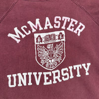 1960’s McMaster University Flock Print Raglan Crewneck Sweatshirt