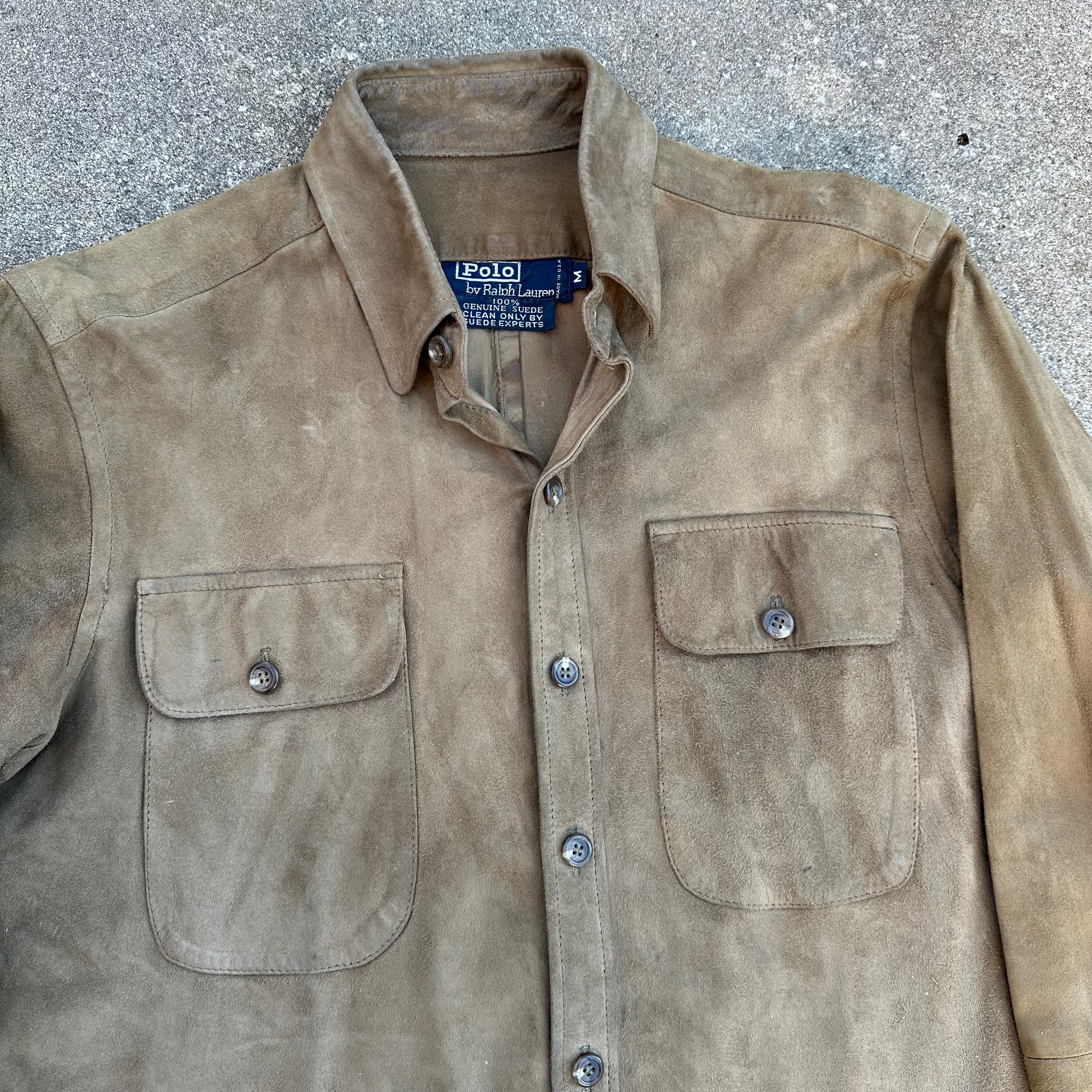 1980’s Polo Ralph Lauren Suede Leather Work Shirt Medium