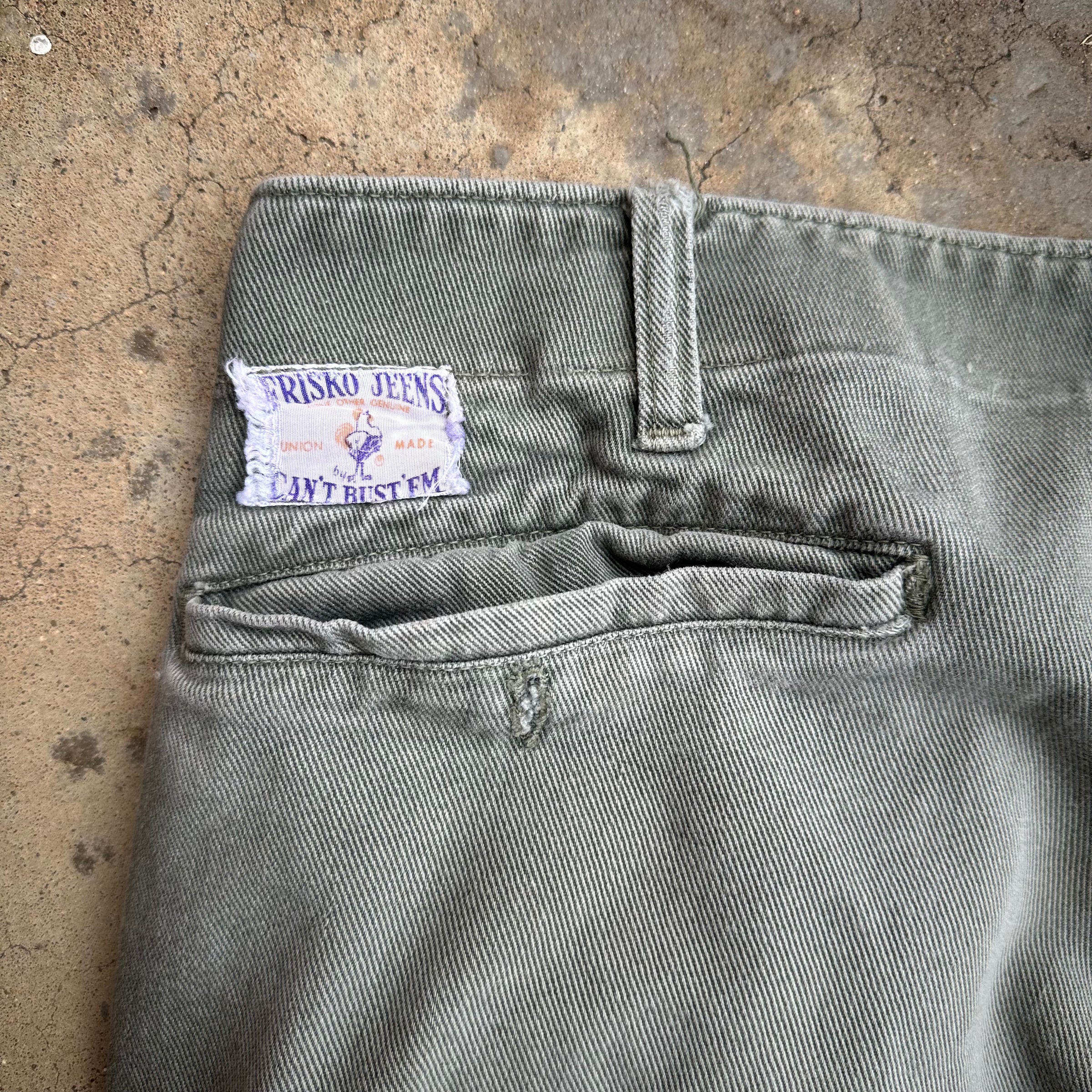 1950’s Can’t Bust ‘Em Frisko Jeens Work Pants 38” x 26”