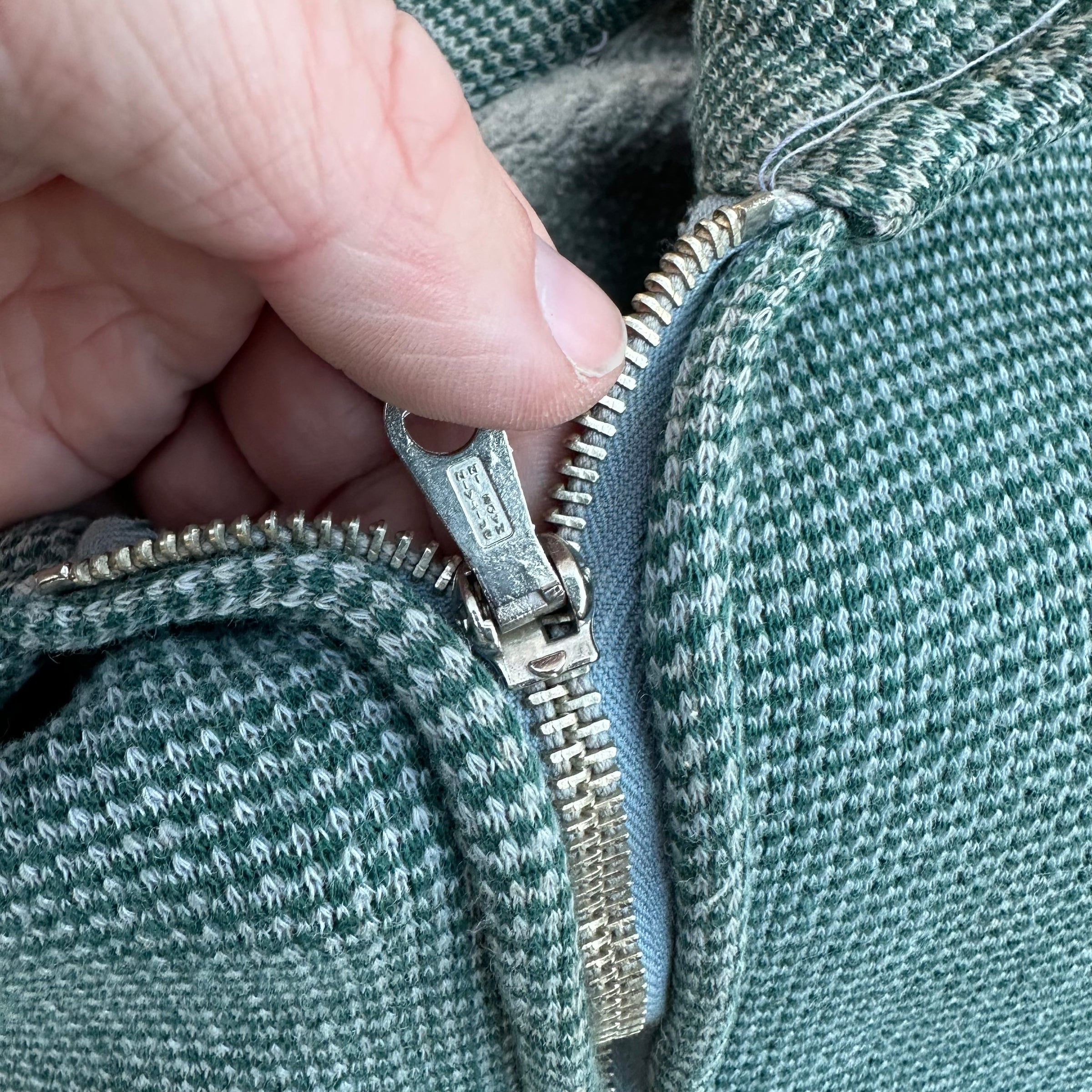 1940’s St Michael Sportswear Herringbone Cotton Full Zip Sweatshirt Size 40