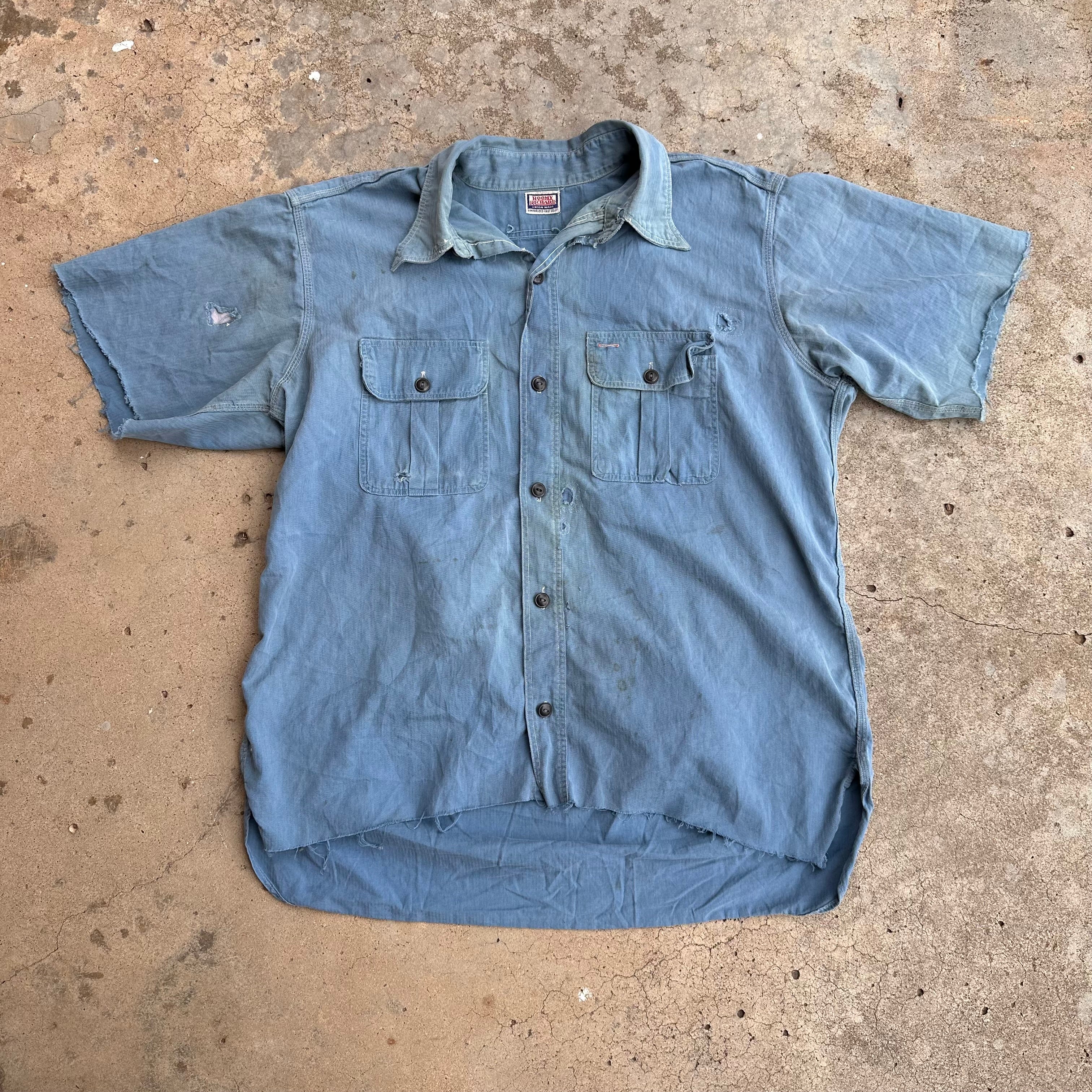 40s〜50s Bluechambrayworkshirt 565AC81A-4204-487E-B2C6-