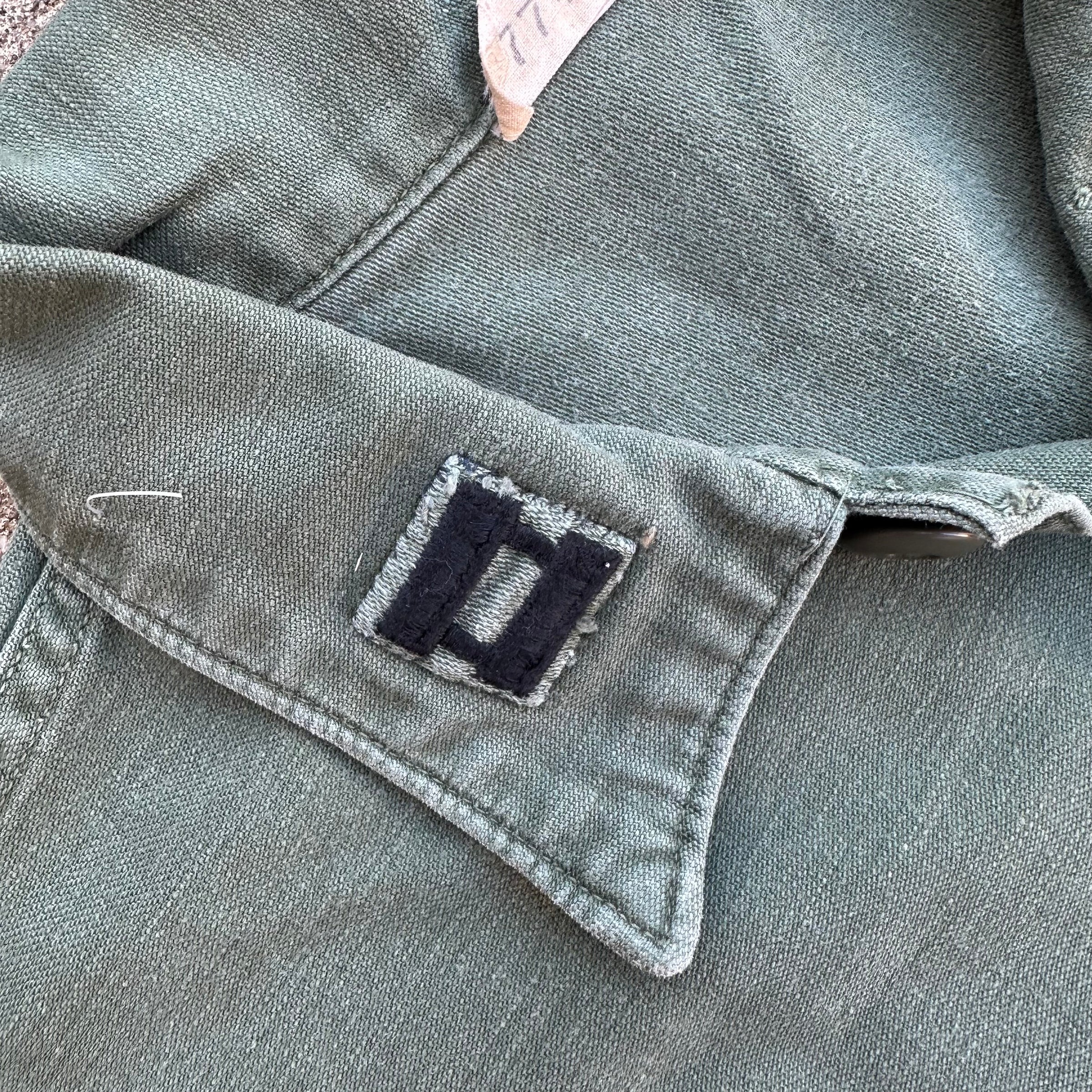 1960’s Vietnam War Chaplain Patched Fatigue Shirt Large