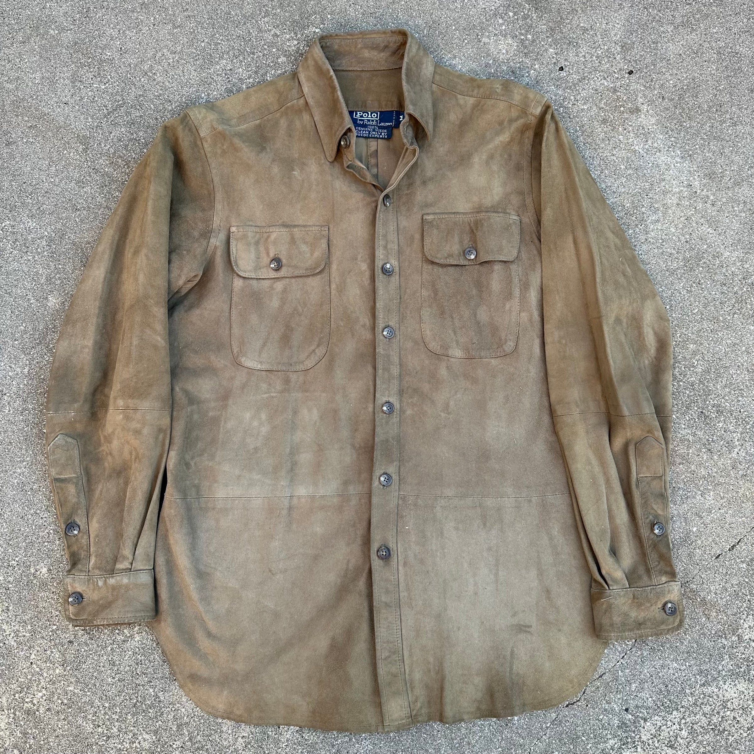 1980’s Polo Ralph Lauren Suede Leather Work Shirt Medium