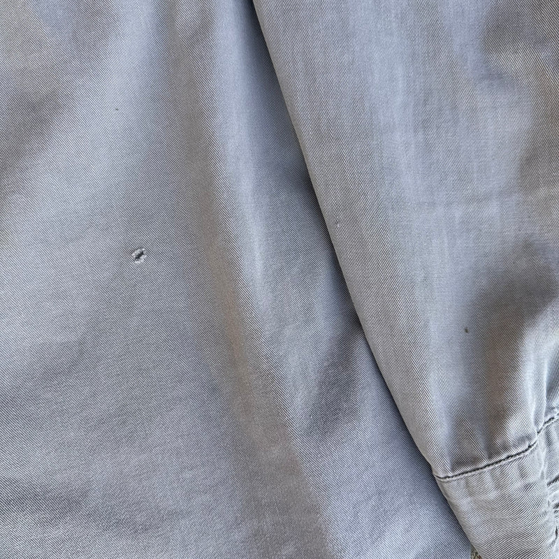 1940’s Anthony’s Buckhide Grey Cotton Work Shirt Large 24” Chest