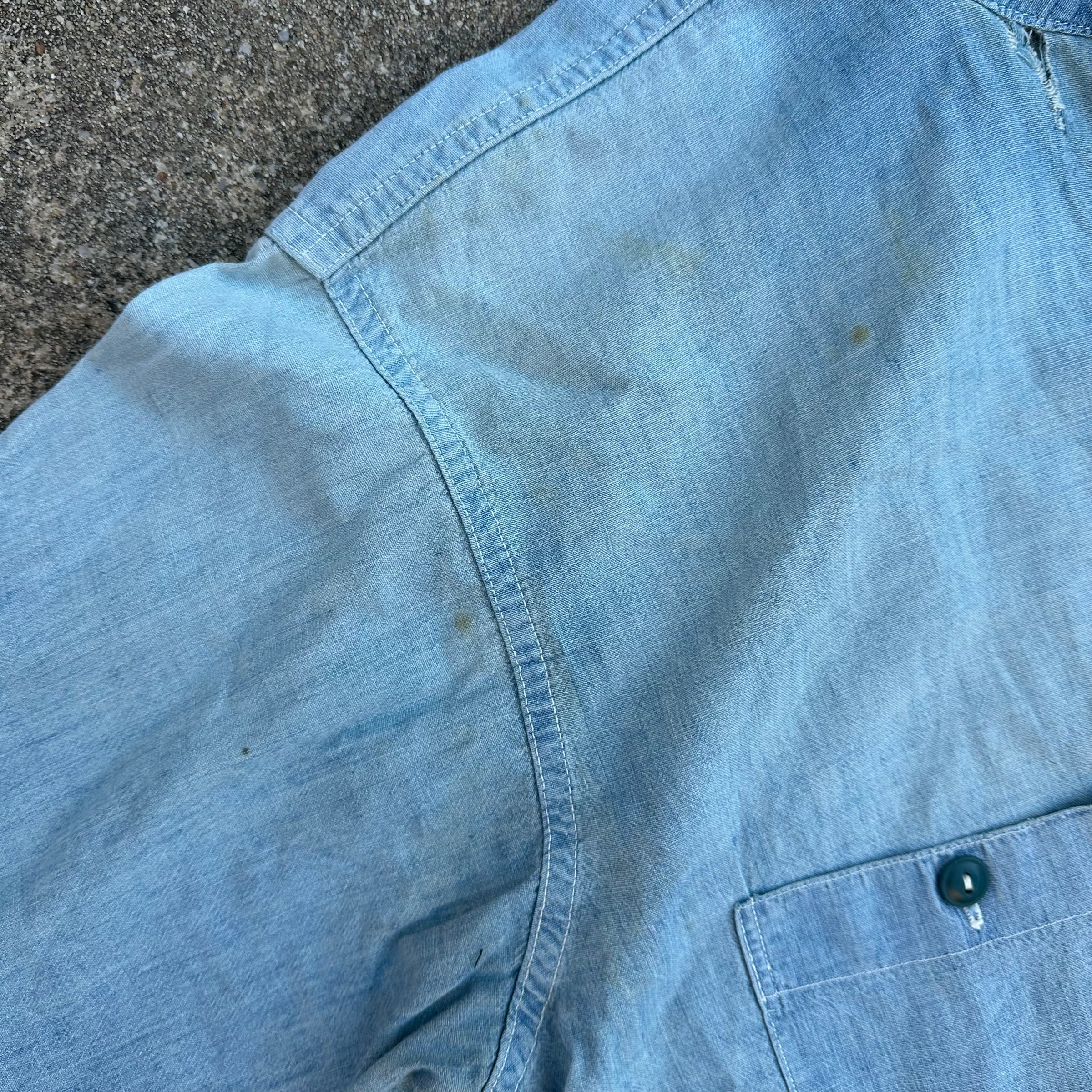 1940’s Stenciled WWII USN Chambray Shirt