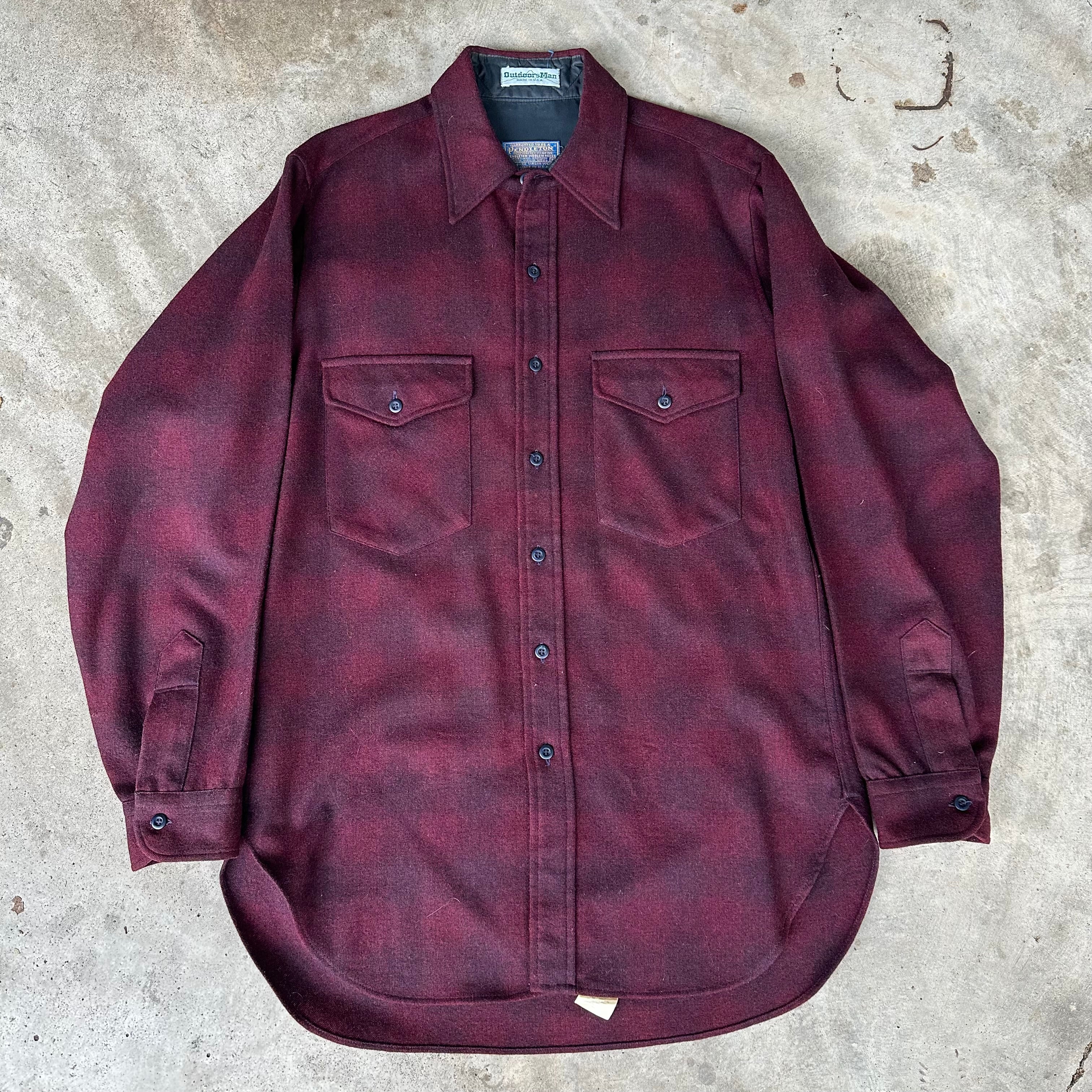 1970's Pendleton Shadow Plaid Western Shirt Medium – Little Chum