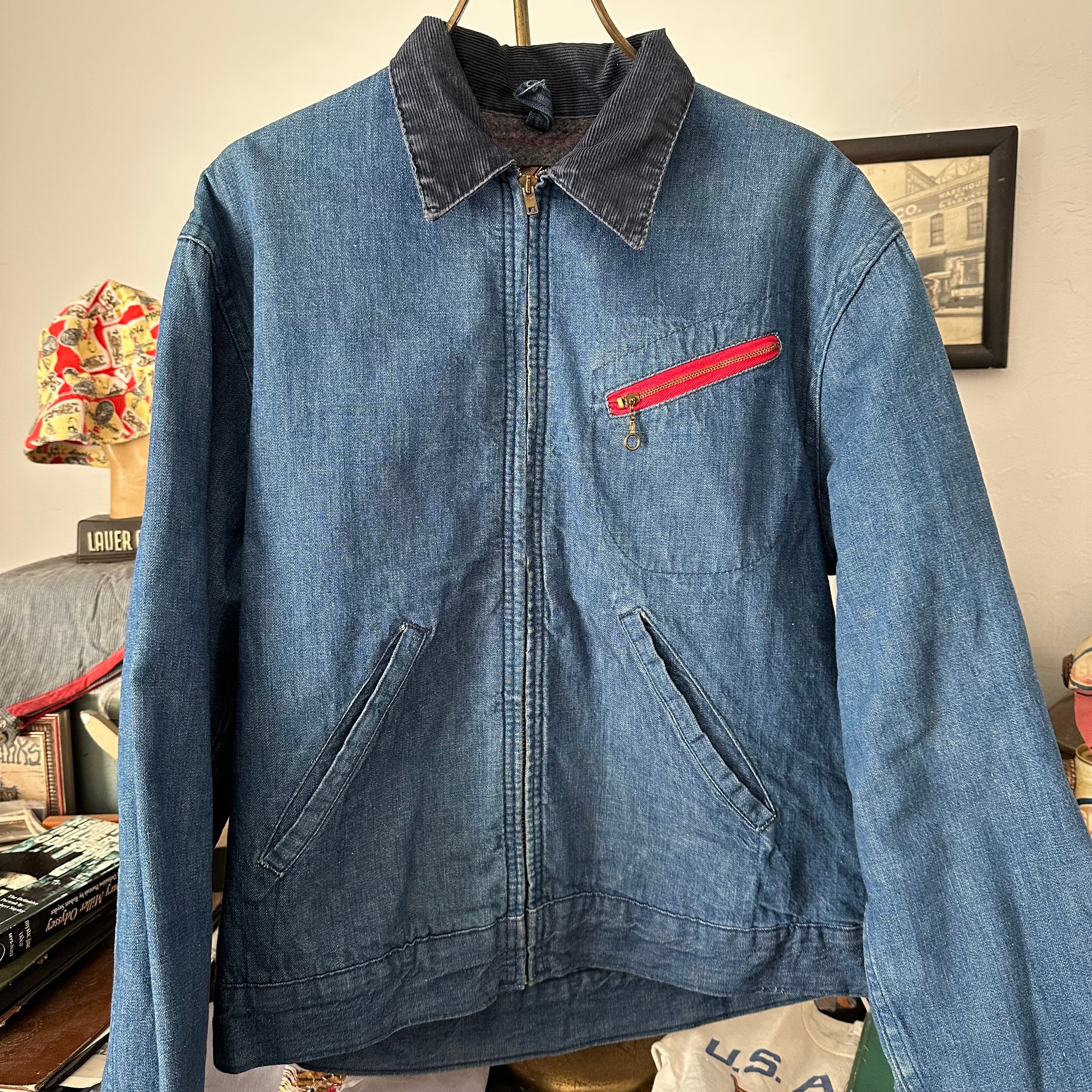 1960’s Dee Cee Blanket Lined Denim Work Jacket Size 38