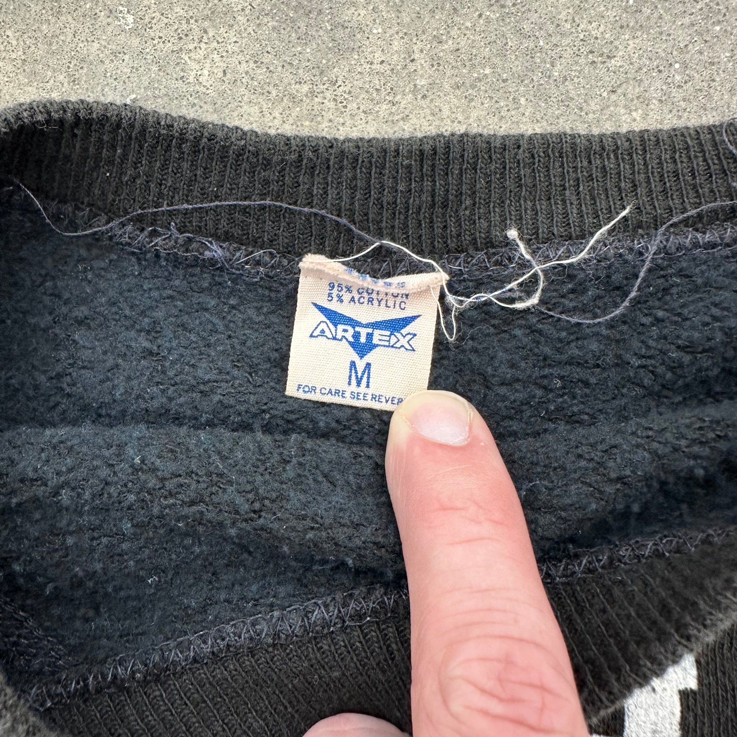 1960’s Northeast Rockets Flock Print Black Crewneck Sweatshirt Small