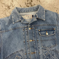 1990’s Polo Ralph Lauren Type 1 Style Pleated Denim Jacket Medium