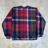 1990’s Nautical NauTech Plaid Fleece Sweatshirt XL