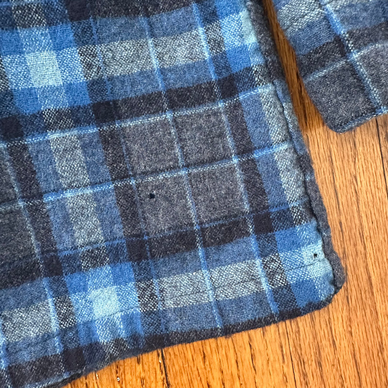 1970’s Pendleton Blue Plaid Wool Board Shirt Large