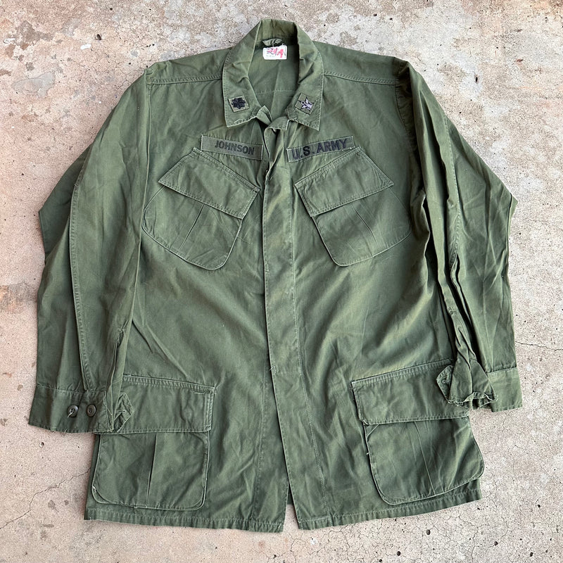 1960’s Vietnam War Patched Poplin Jungle Jacket Large Long