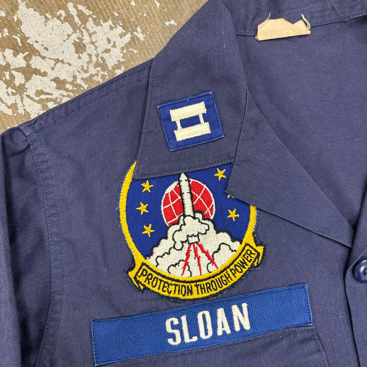 1970’s USAF Blue Missile Crewman Fatigue Shirt Large