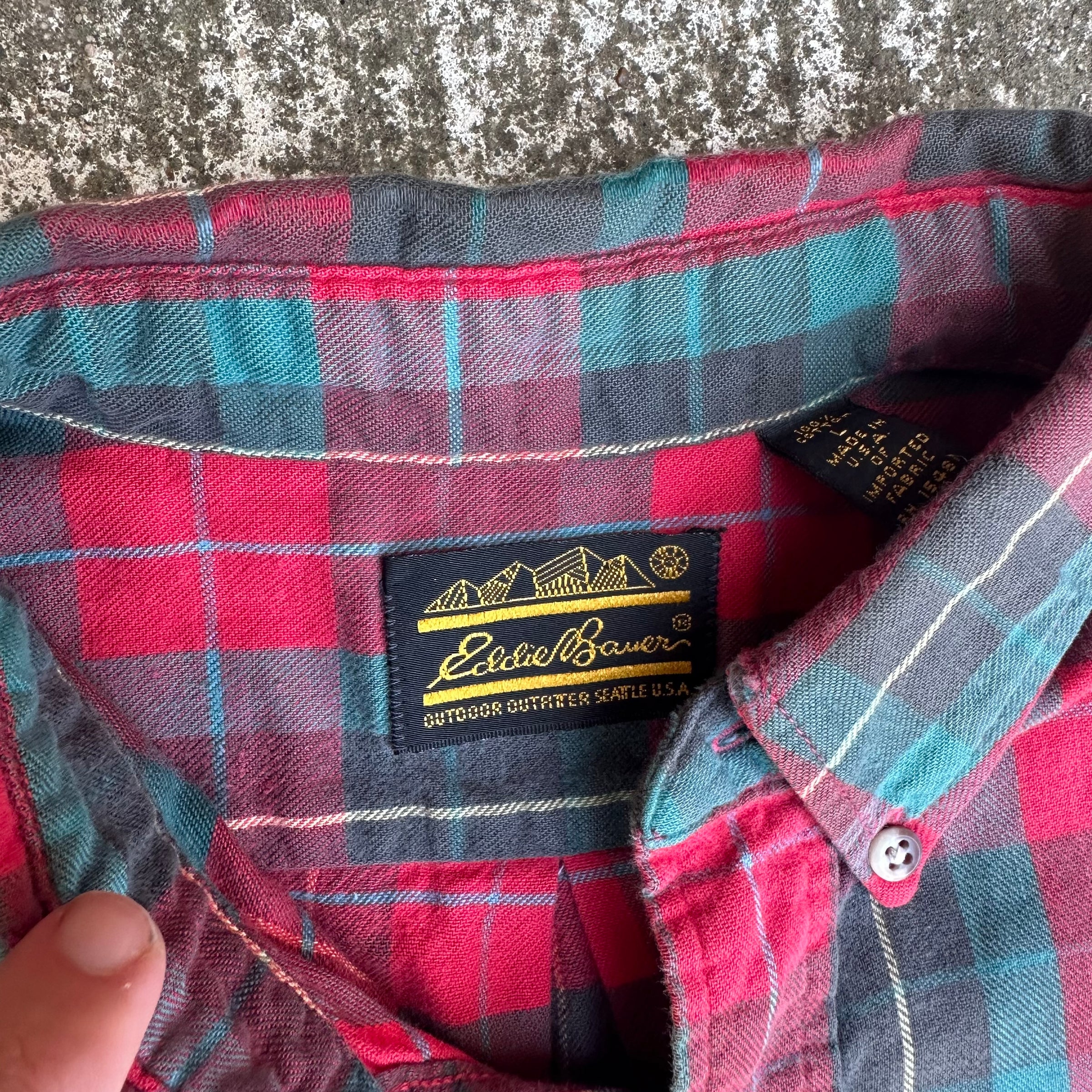 1990’s Eddie Bauer Plaid Cotton Flannel Shirt Large