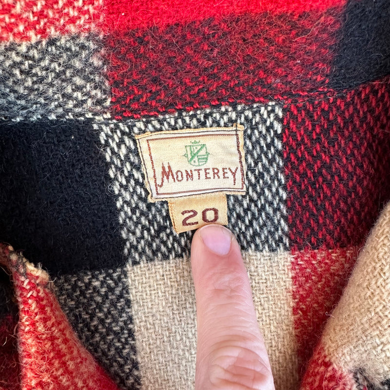 1940’s/50’s Monterey Plaid Wool CPO Shirt Medium