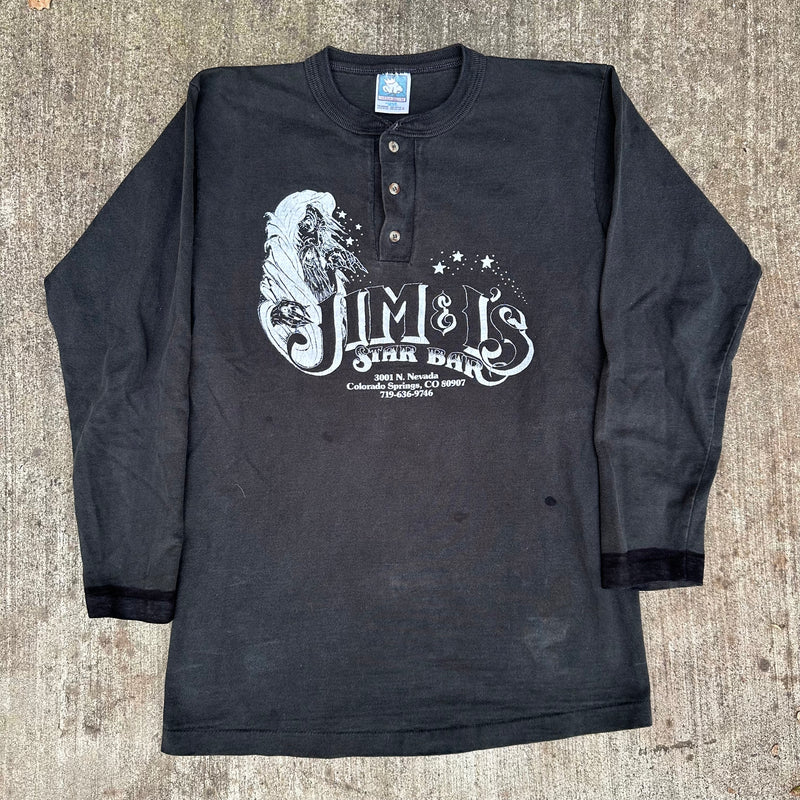 1990’s Jim’s Star Bar Longsleeve Henley T-Shirt Small
