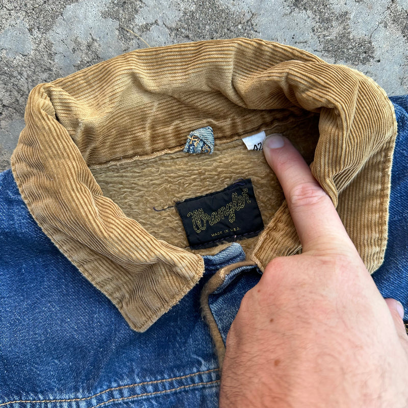 1960’s Wrangler Sherpa Lined Denim Jacket Size 42