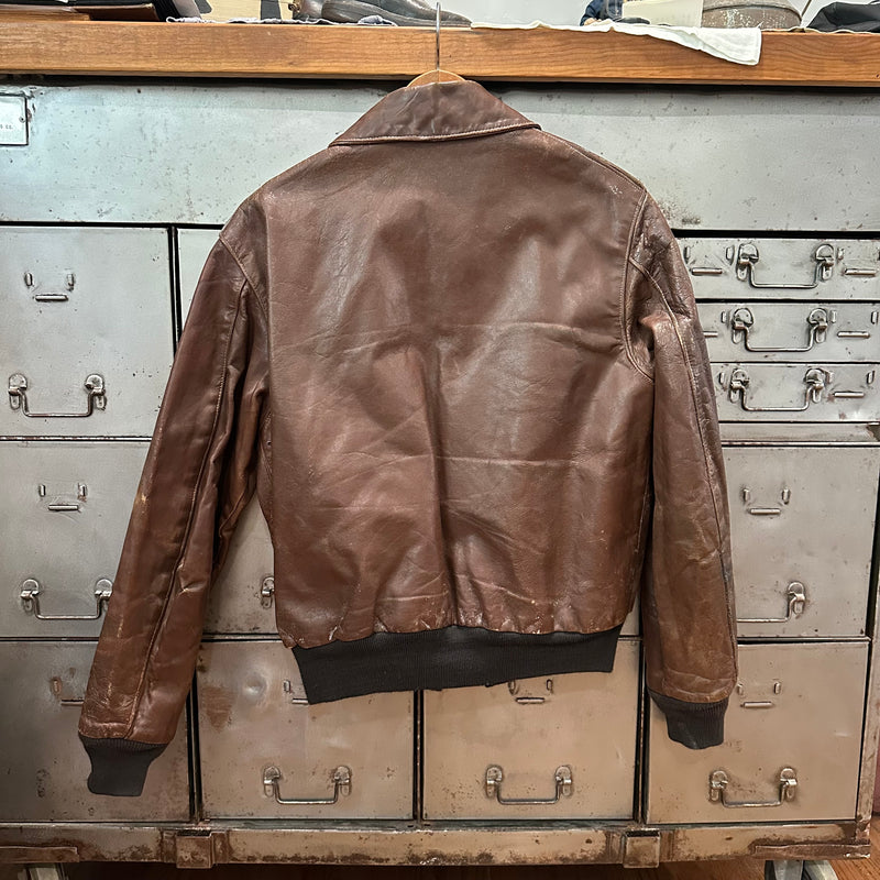 1940’s WWII Named Cable Raincoat A-2 Flight Jacket Size 42