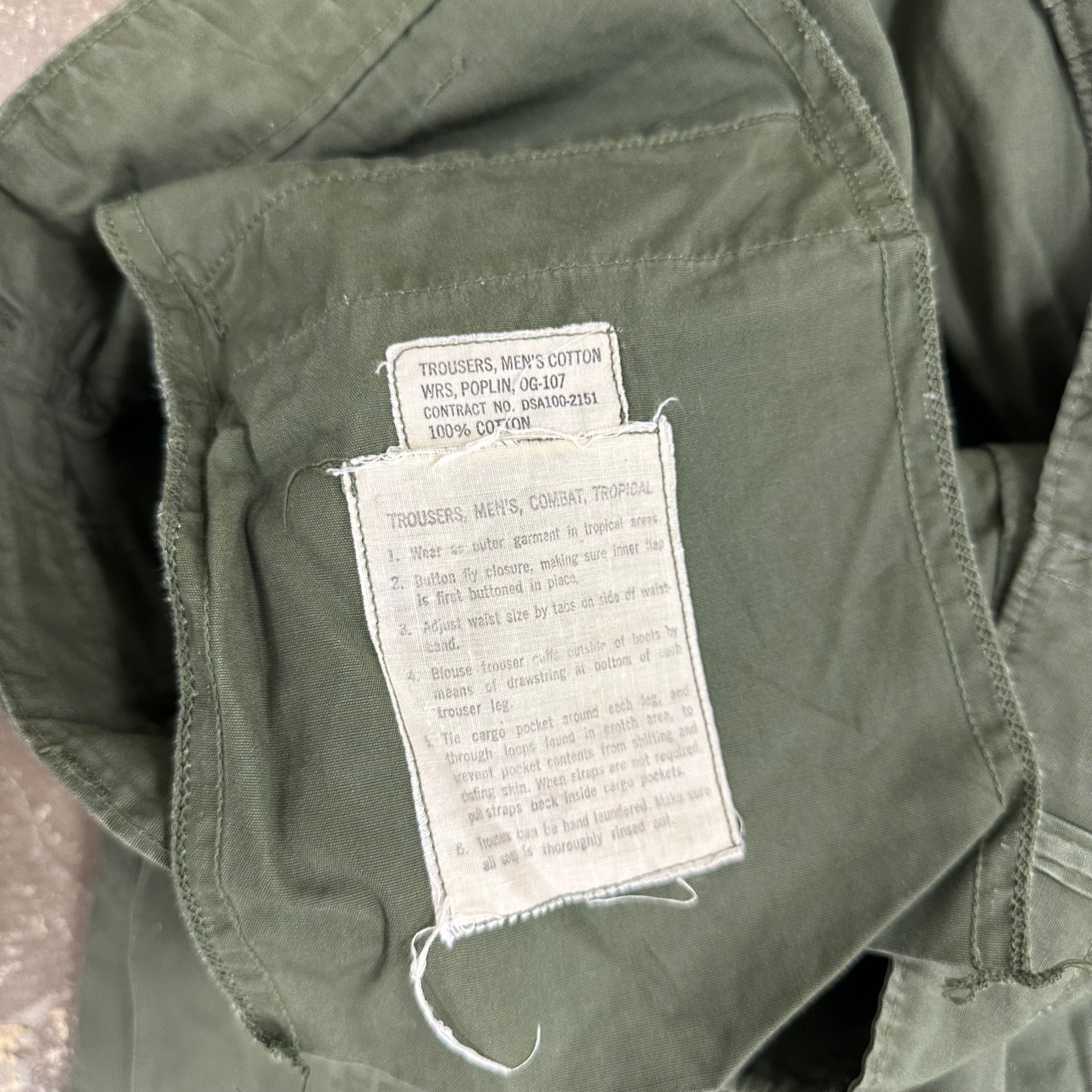 1960’s Vietnam War Poplin Jungle Pants Large Short