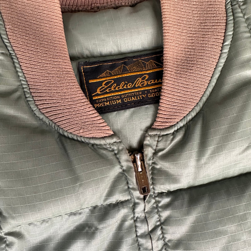 1970’s Eddie Bauer Sage Green Down Puffer Vest Medium