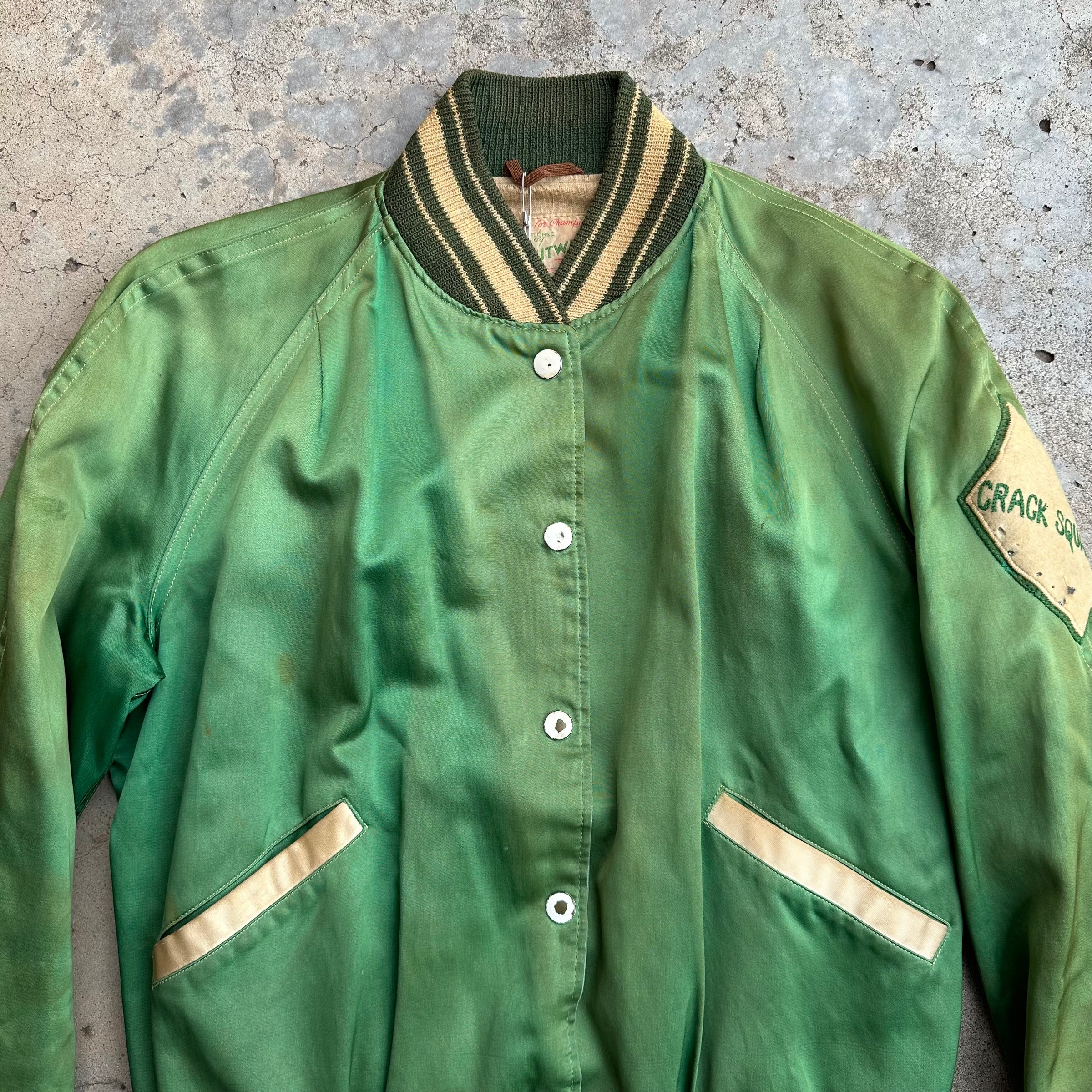 1950’s Butwin Crack Squad Patched Satin Jacket Small
