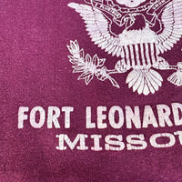1960’s US Army Fort Leonard Wood Flock Print Short Sleeve Sweatshirt Large
