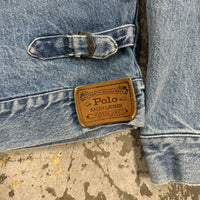 1990’s Polo Ralph Lauren Type 1 Style Pleated Denim Jacket Medium