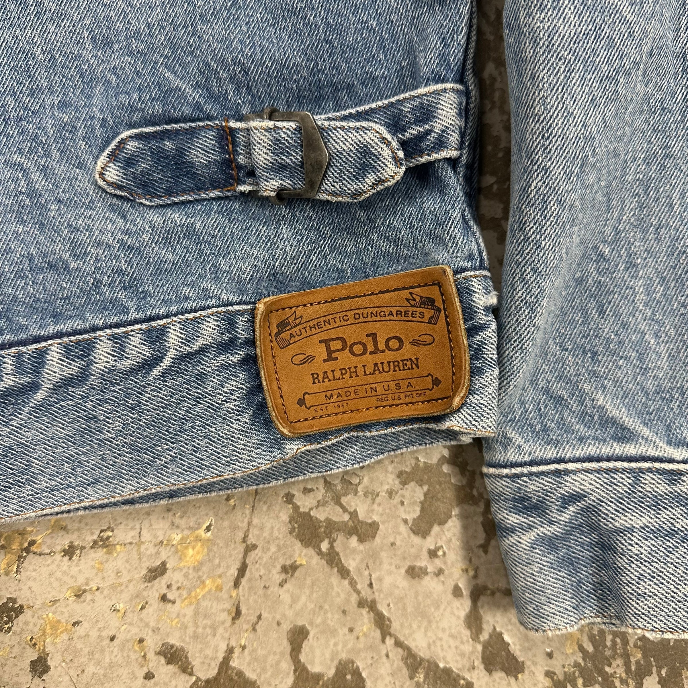 1990’s Polo Ralph Lauren Type 1 Style Pleated Denim Jacket Medium