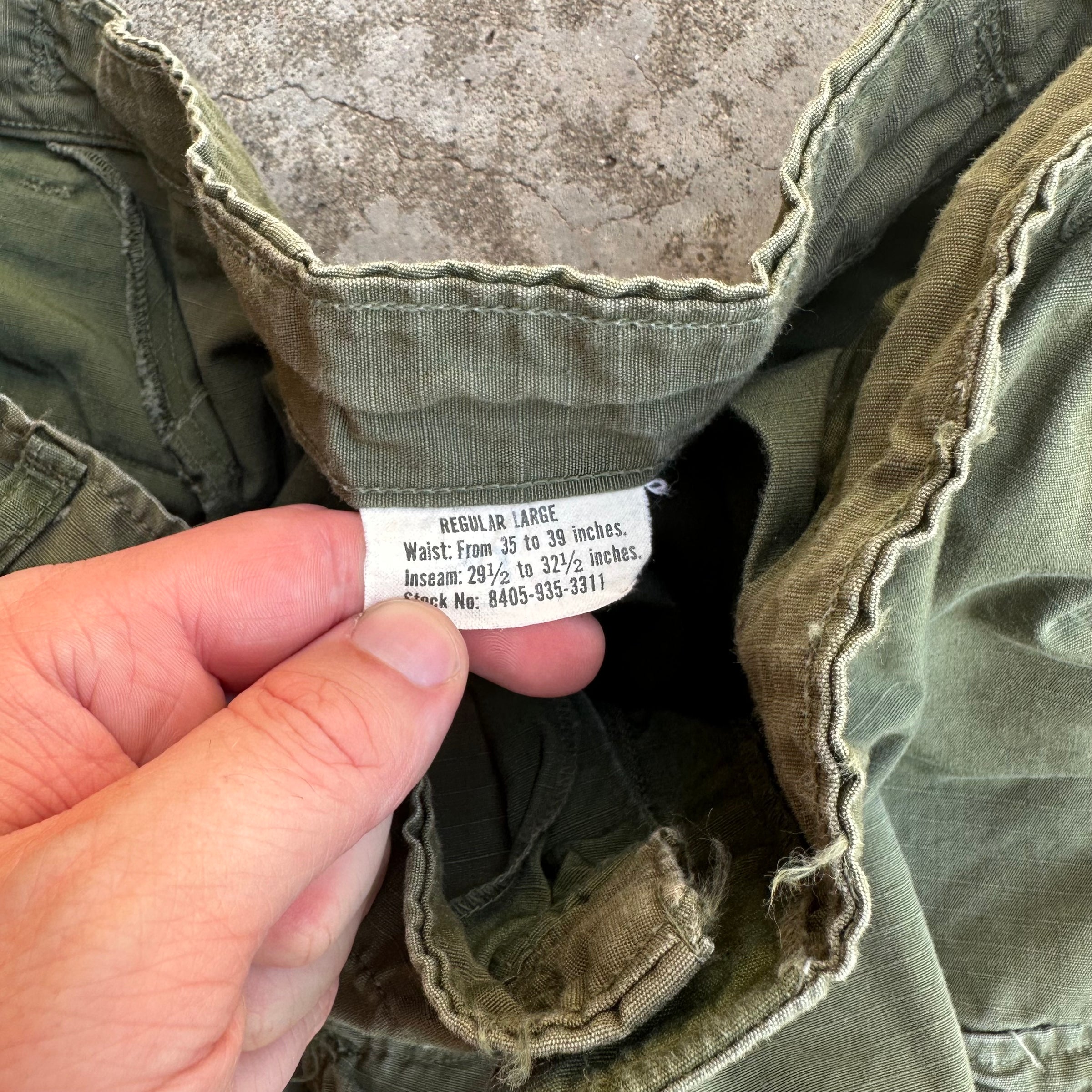 1960’s Vietnam War Ripstop Jungle Pants Large Regular