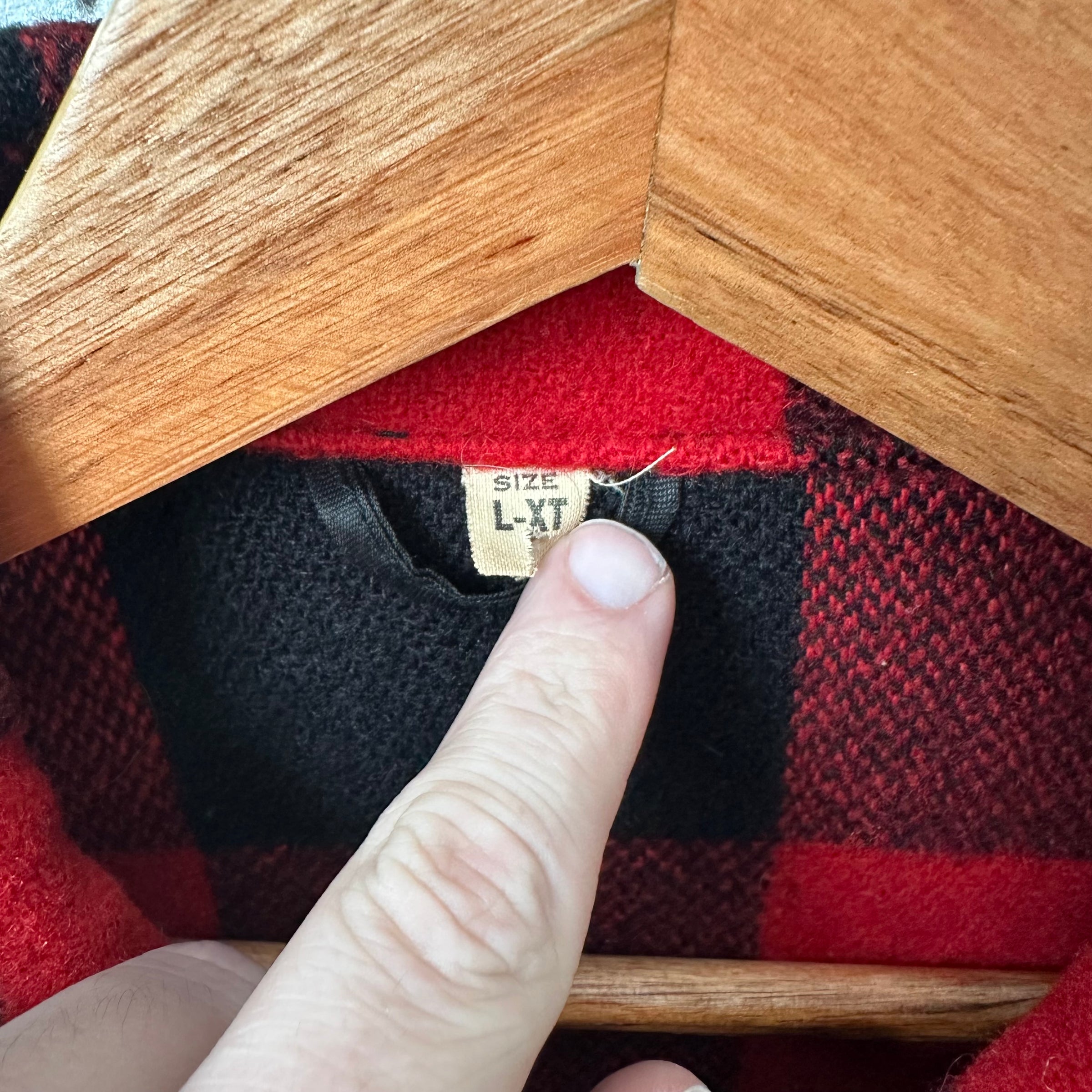 1950’s/60’s Buffalo Plaid Wool D-Pocket Jacket Large