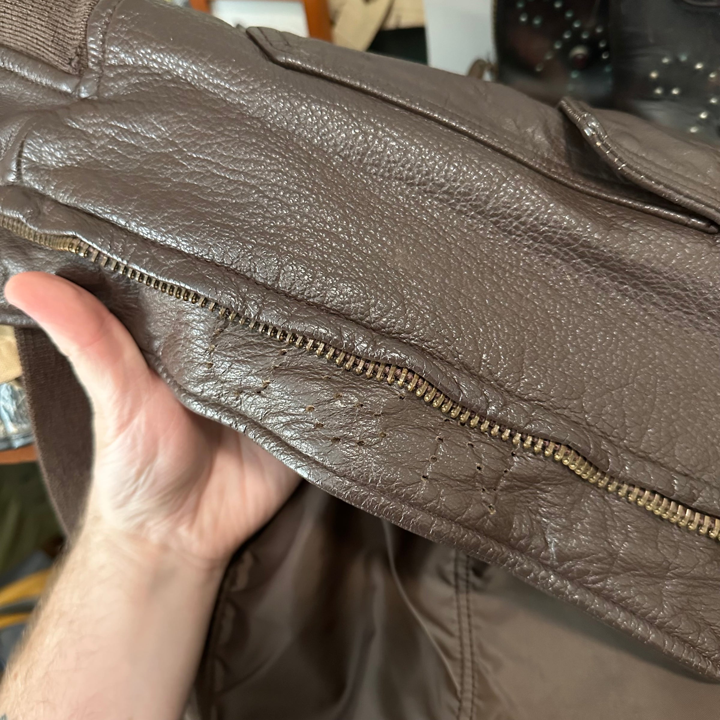 1960’s/70’s USN G-1 Leather Flight Jacket 22” Chest