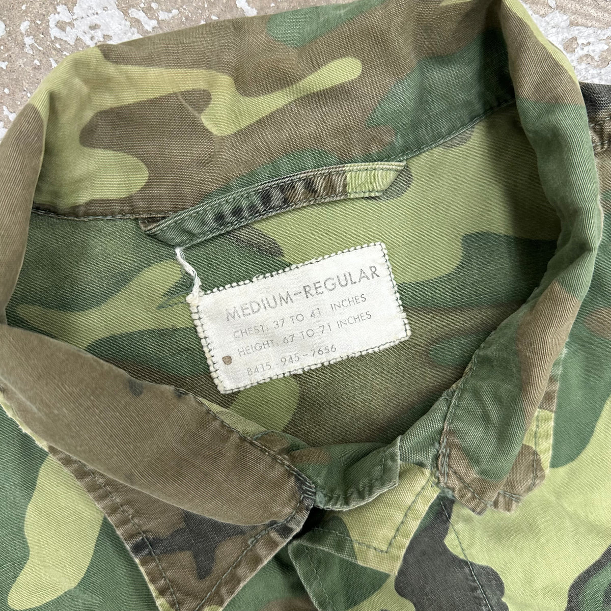 1960’s Vietnam War Poplin ERDL Camo Jungle Jacket Medium Regular