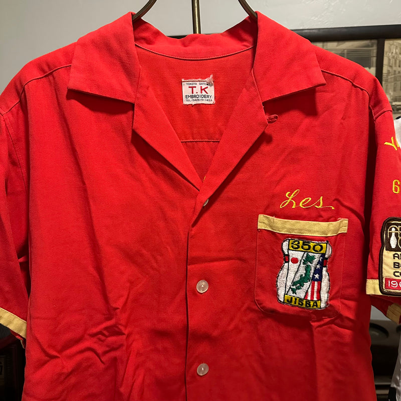 1970’s USAF Yokota Air Base Hawaiian Club Military Souvenir Bowling Shirt Large