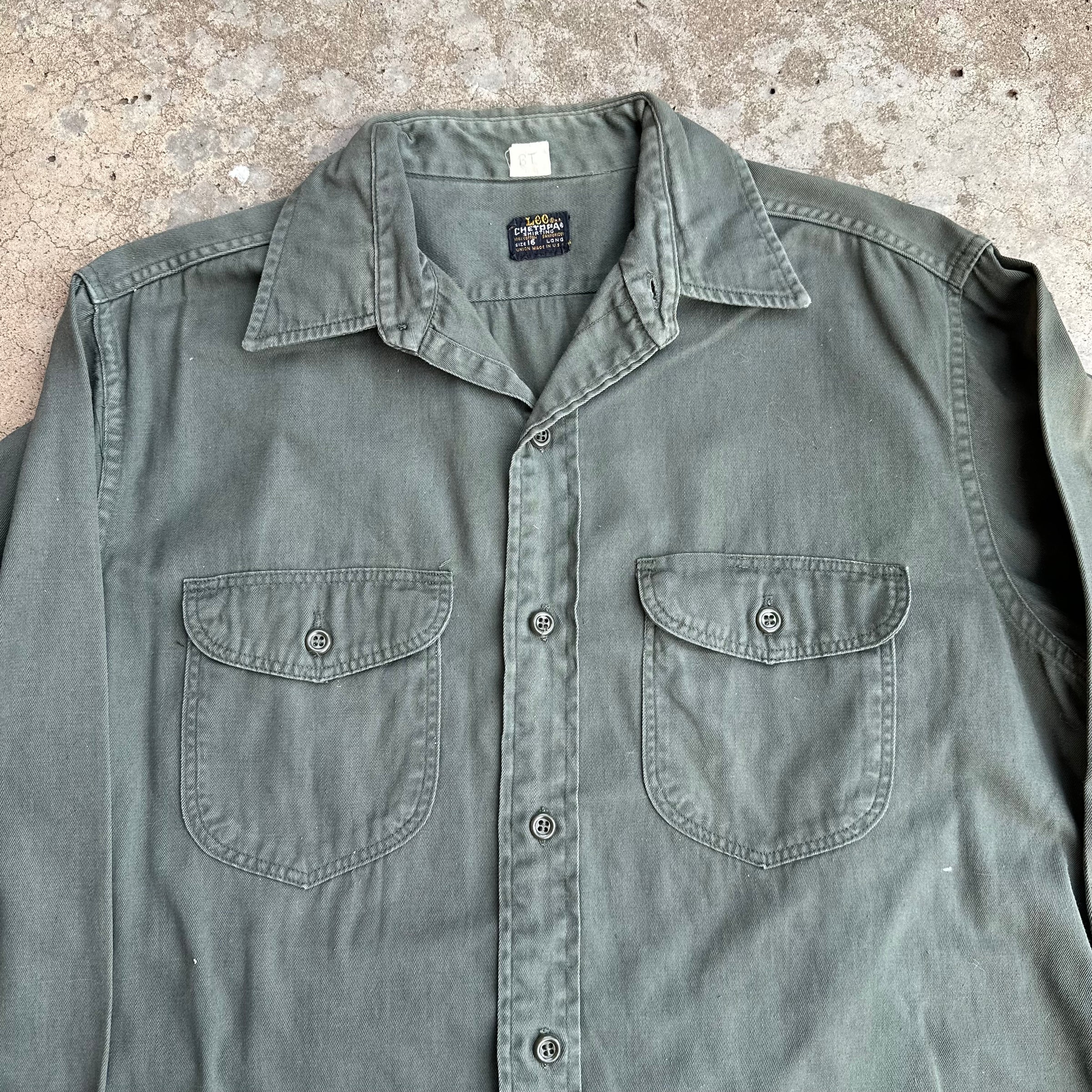 1960’s/70’s Lee Chetopa Cotton Gusseted Work Shirt Large